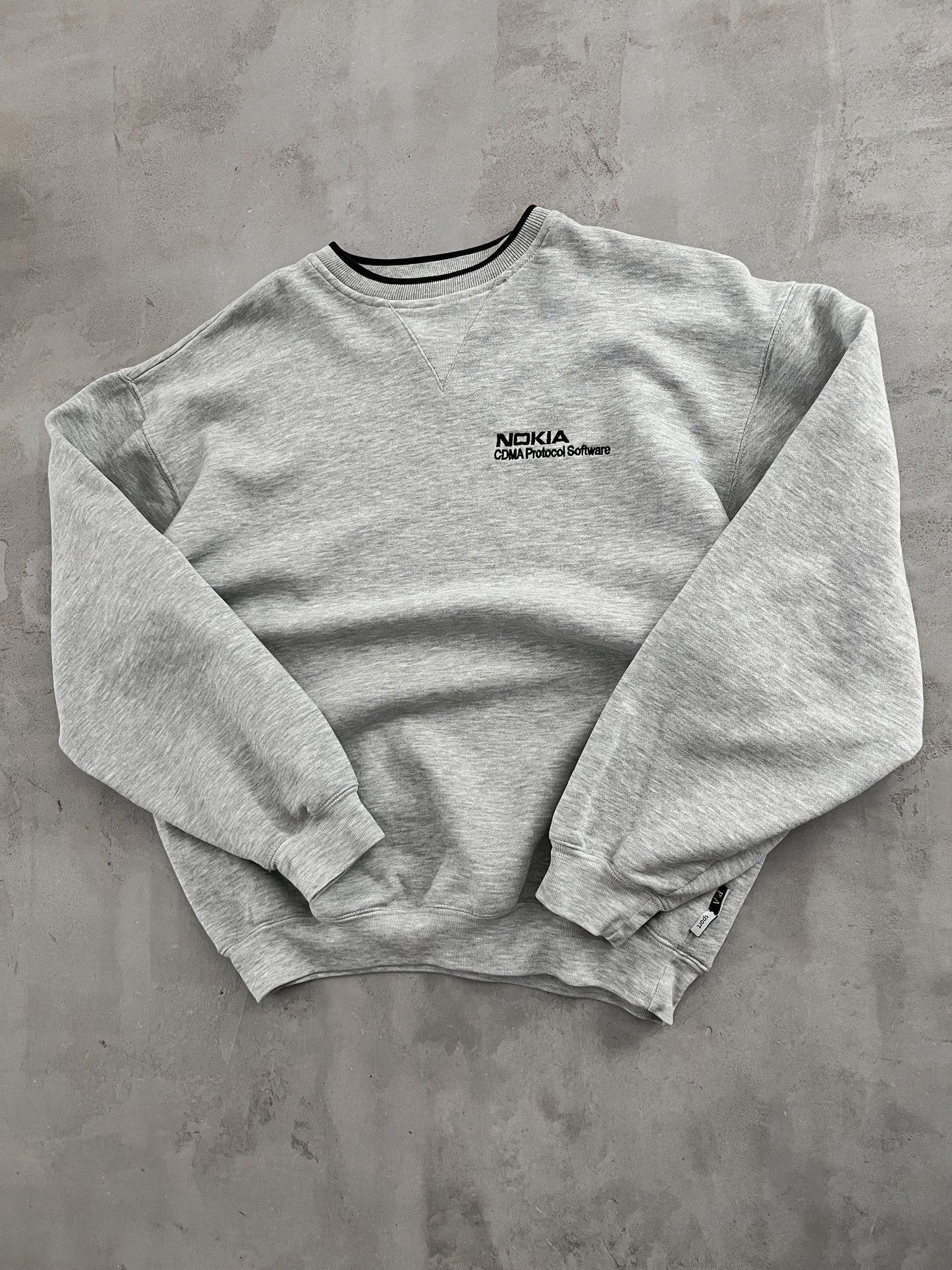 GREY NOKIA SOFTWARE SWEATER - 1990S - M