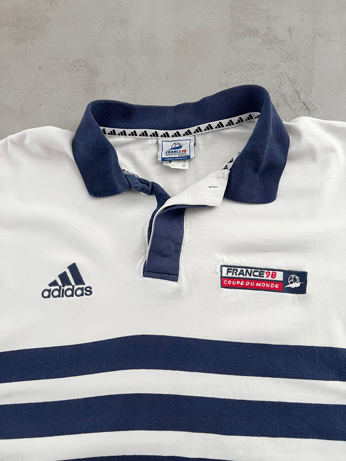 WHITE/NAVY FRANCE WORLD CUP POLO - 1998 - L/M