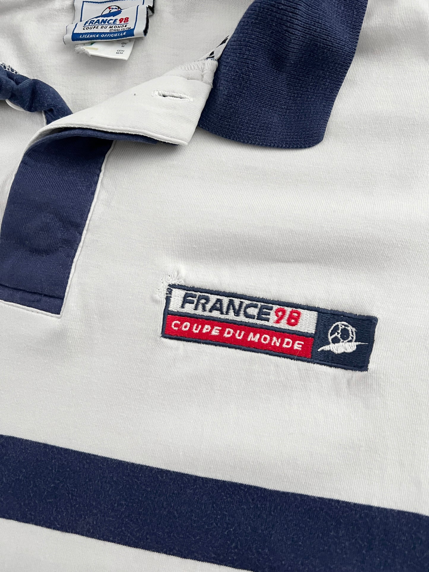 WHITE/NAVY FRANCE WORLD CUP POLO - 1998 - L/M