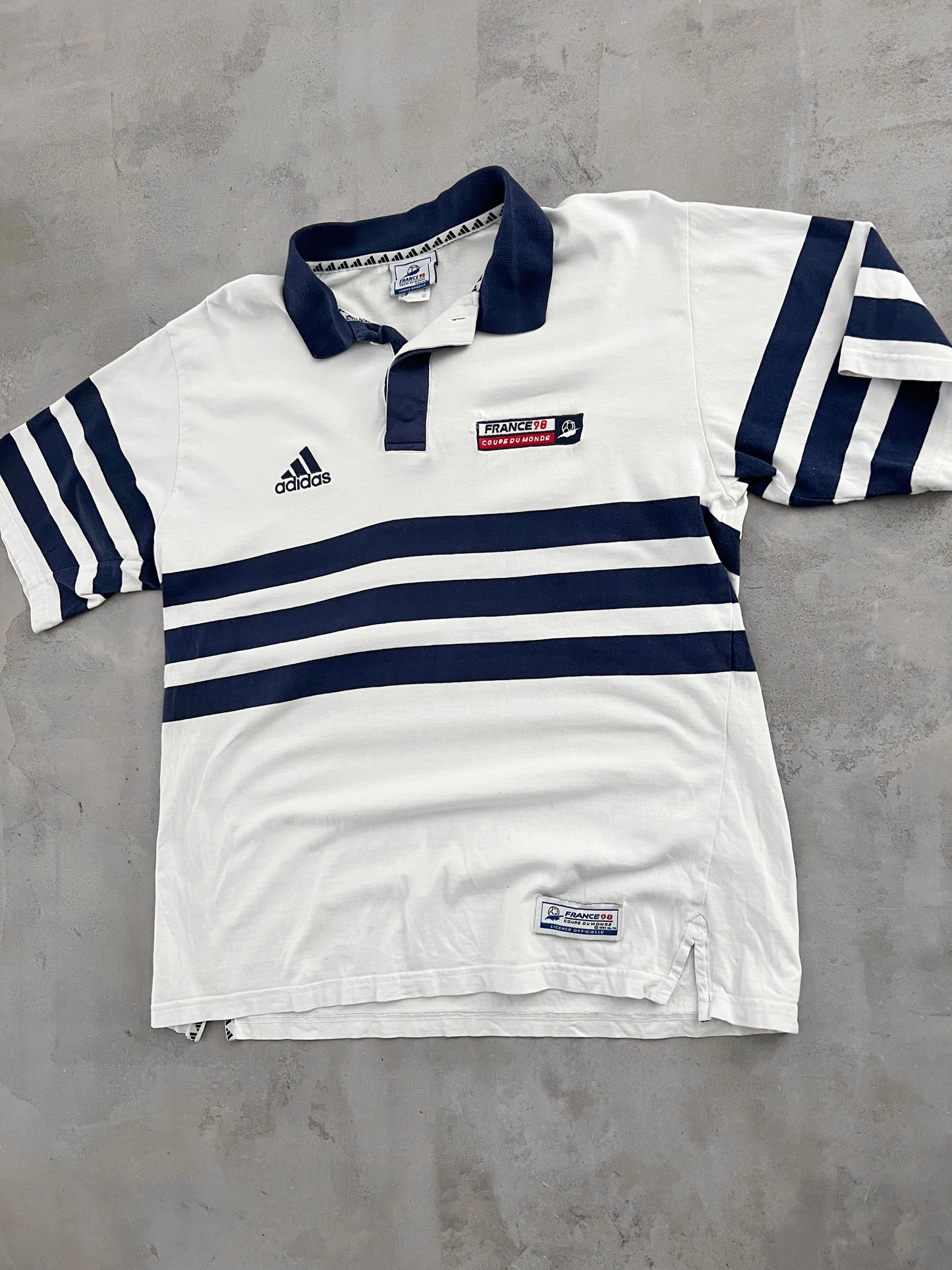 WHITE/NAVY FRANCE WORLD CUP POLO - 1998 - L/M