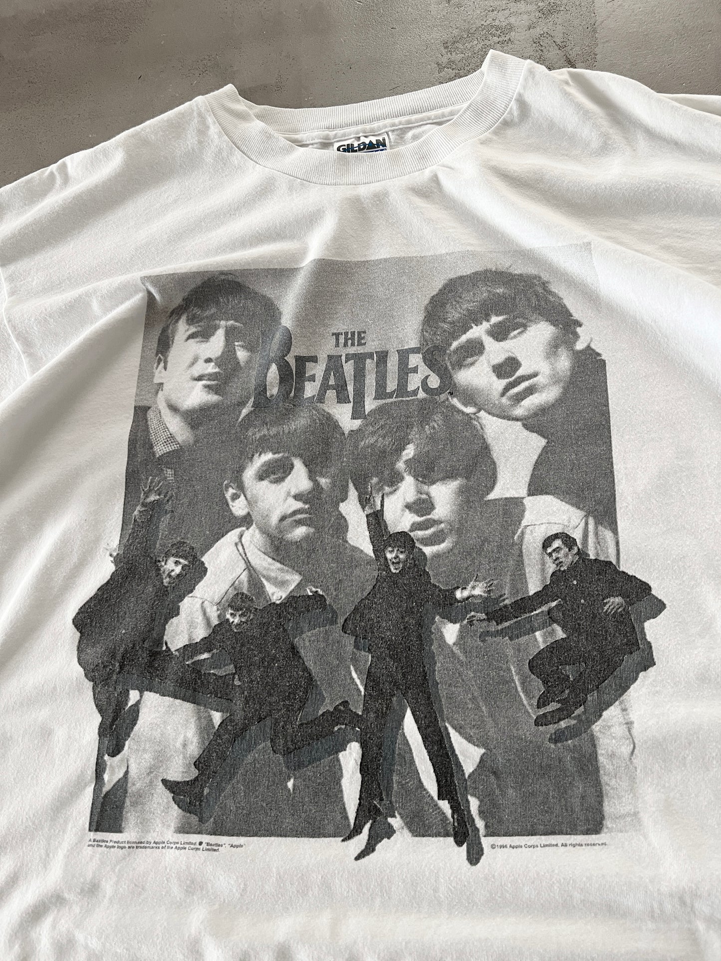 WHITE THE BEATLES TEE - 1990S - L