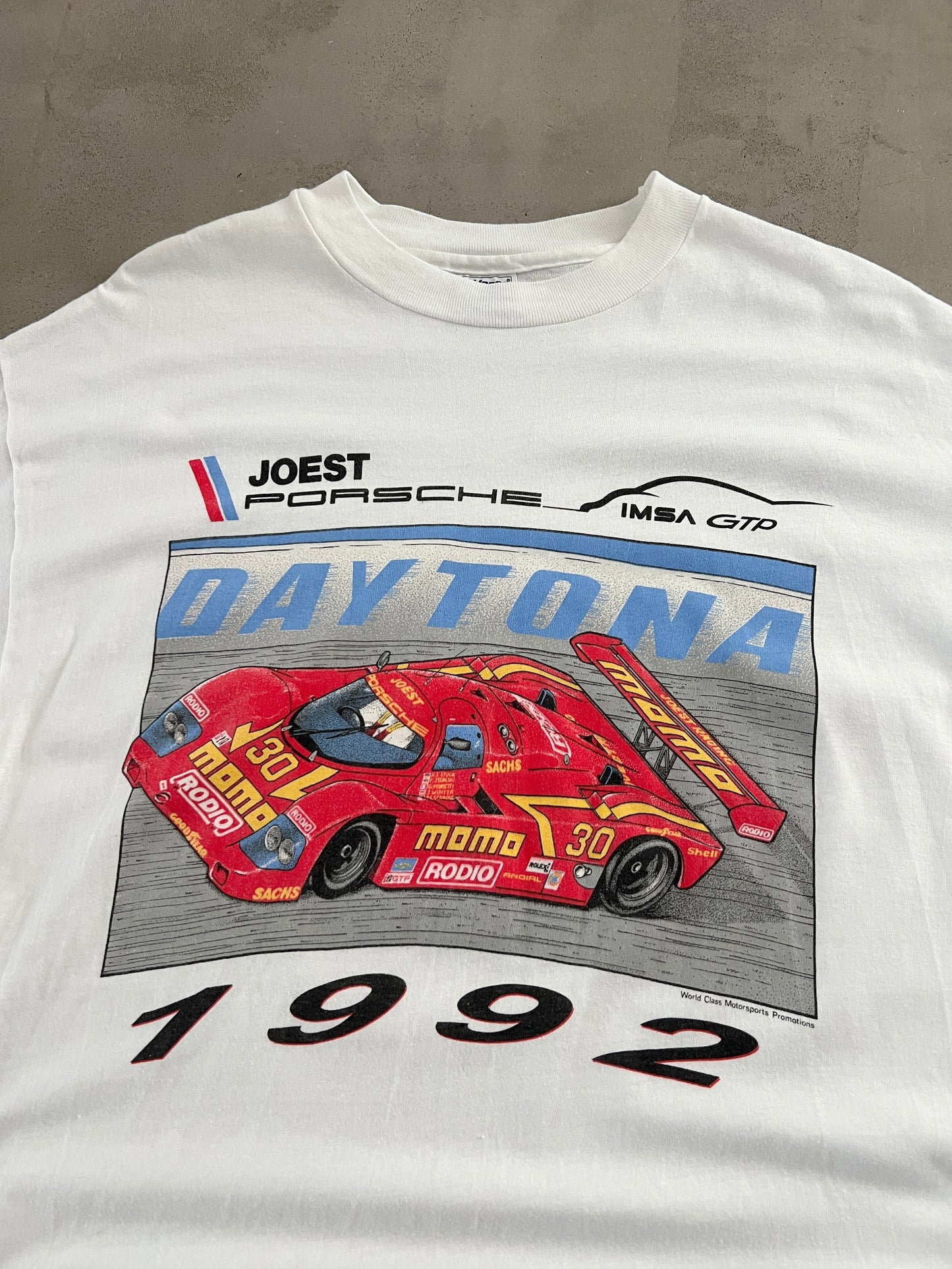 WHITE PORSCHE DAYTONA RACING TEE - 1992 - XL