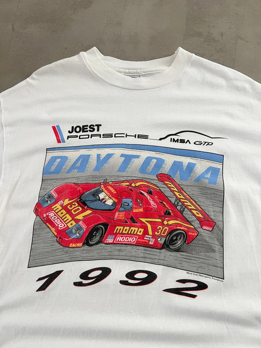 WHITE PORSCHE DAYTONA RACING TEE - 1992 - XL