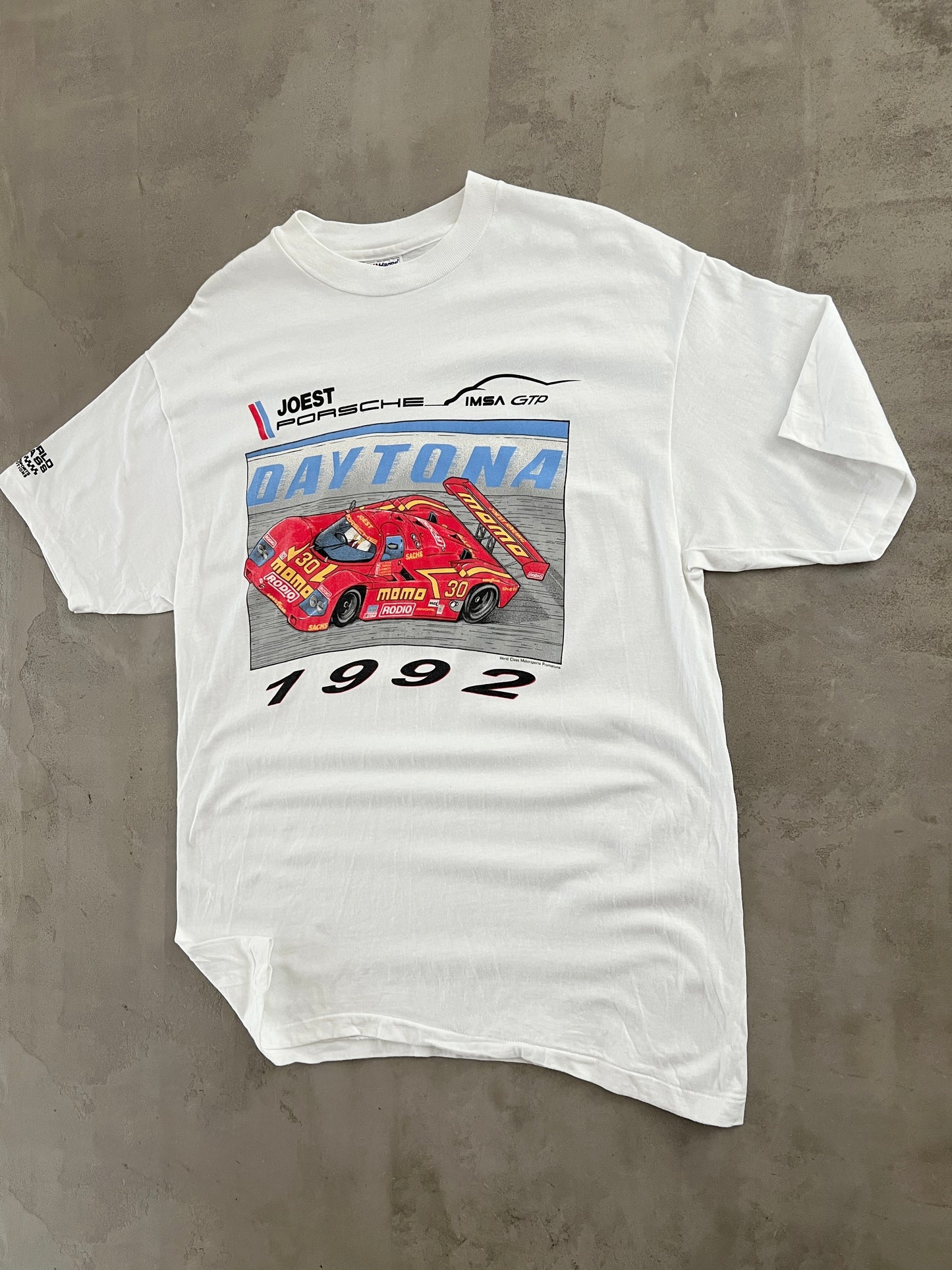 WHITE PORSCHE DAYTONA RACING TEE - 1992 - XL