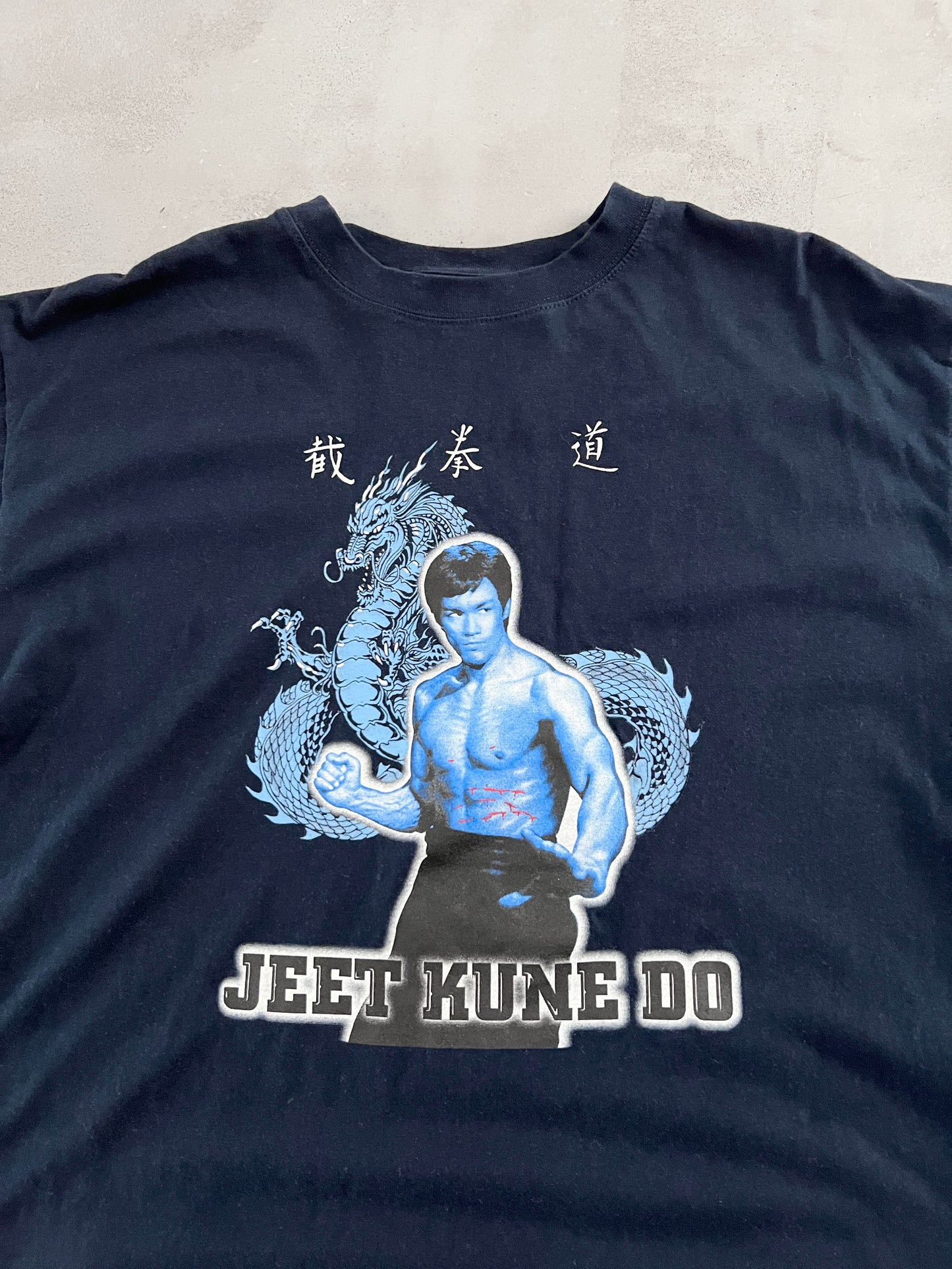 NAVY BRUCE LEE TEE - 1990S - L/M
