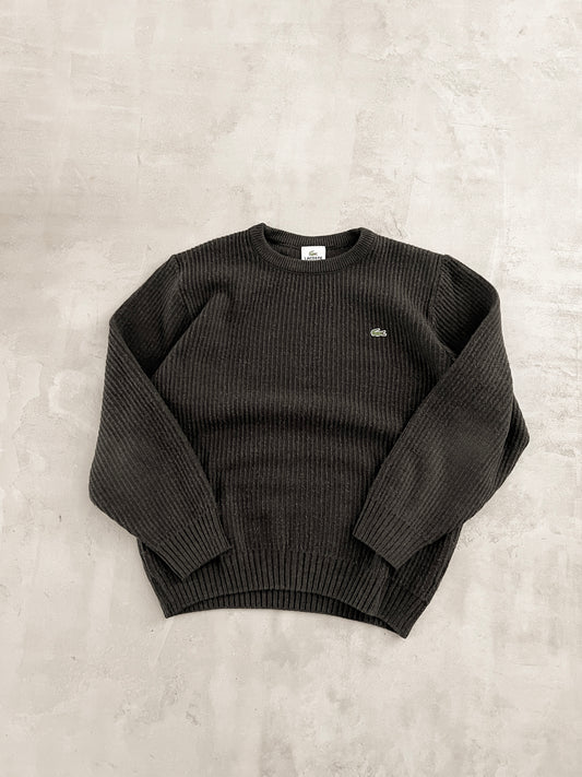 MOCHA LACOSTE KNIT SWEATER - 2000S - S/M