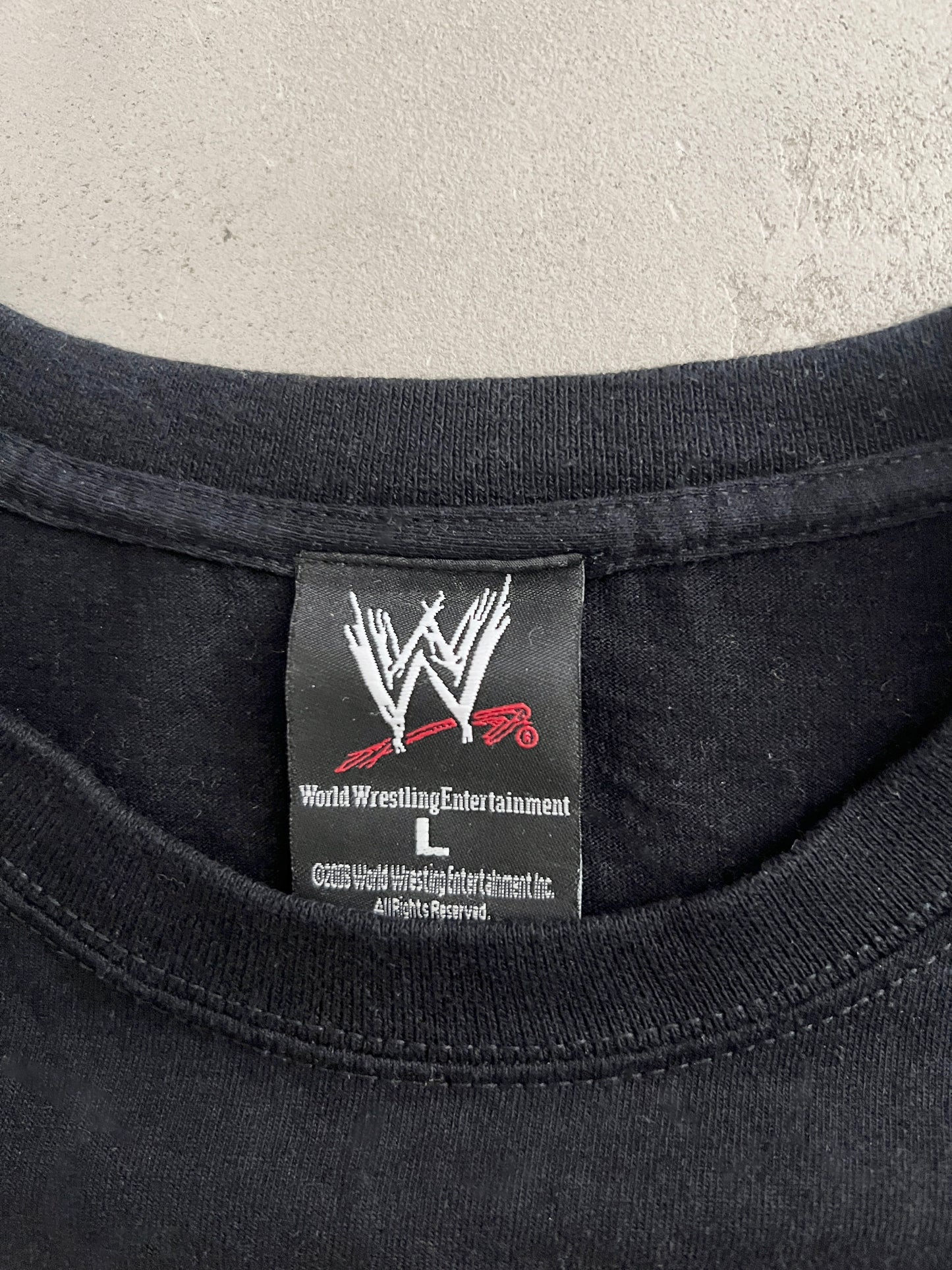 BLACK WWE WRSTLING TEE - 2000S - L