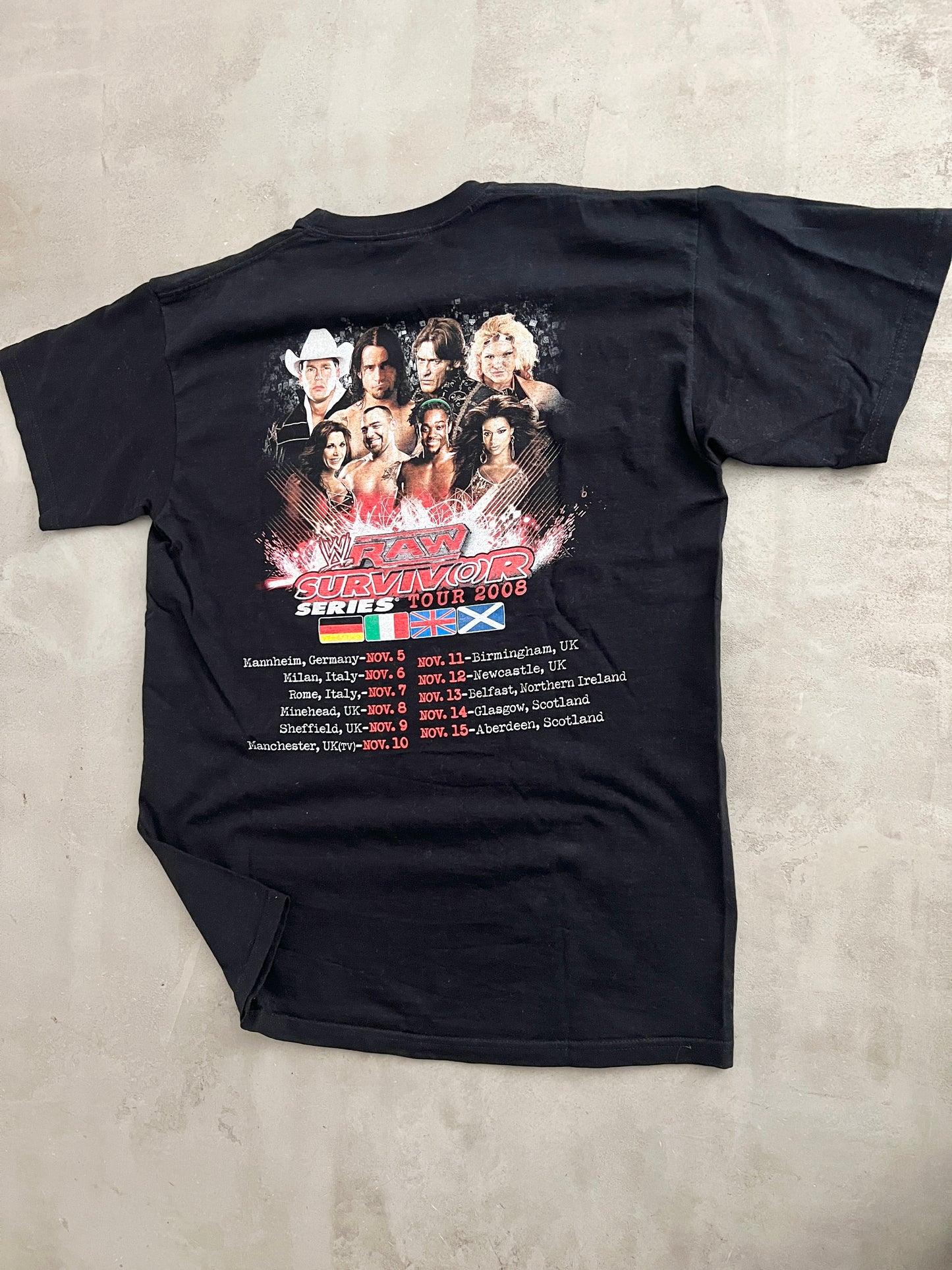 BLACK WWE WRSTLING TEE - 2000S - L