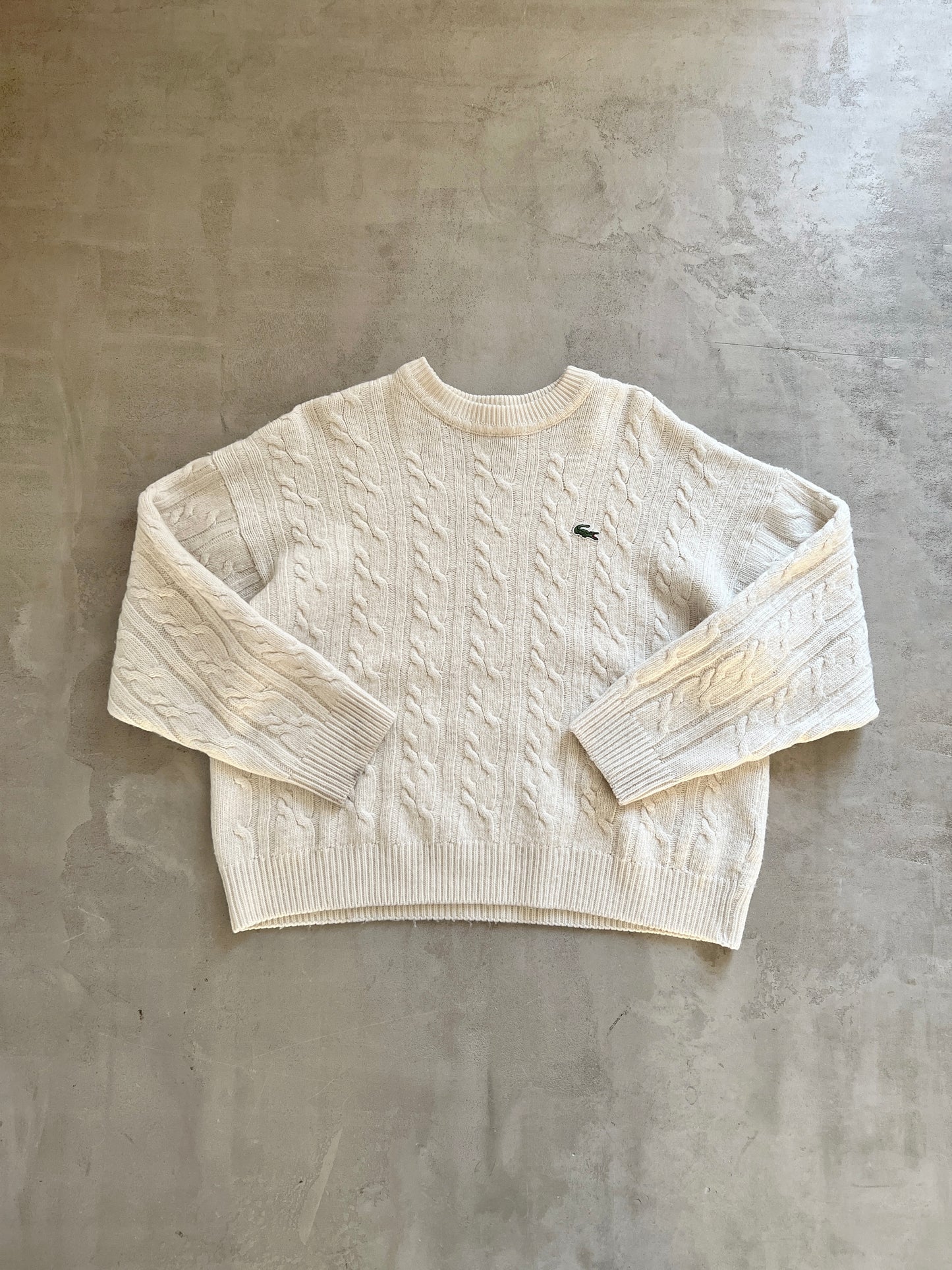 CREME LACOSTE KNIT SWEATER - 2000S - XS