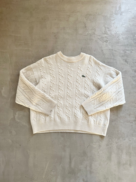 CREME LACOSTE KNIT SWEATER - 2000S - XS