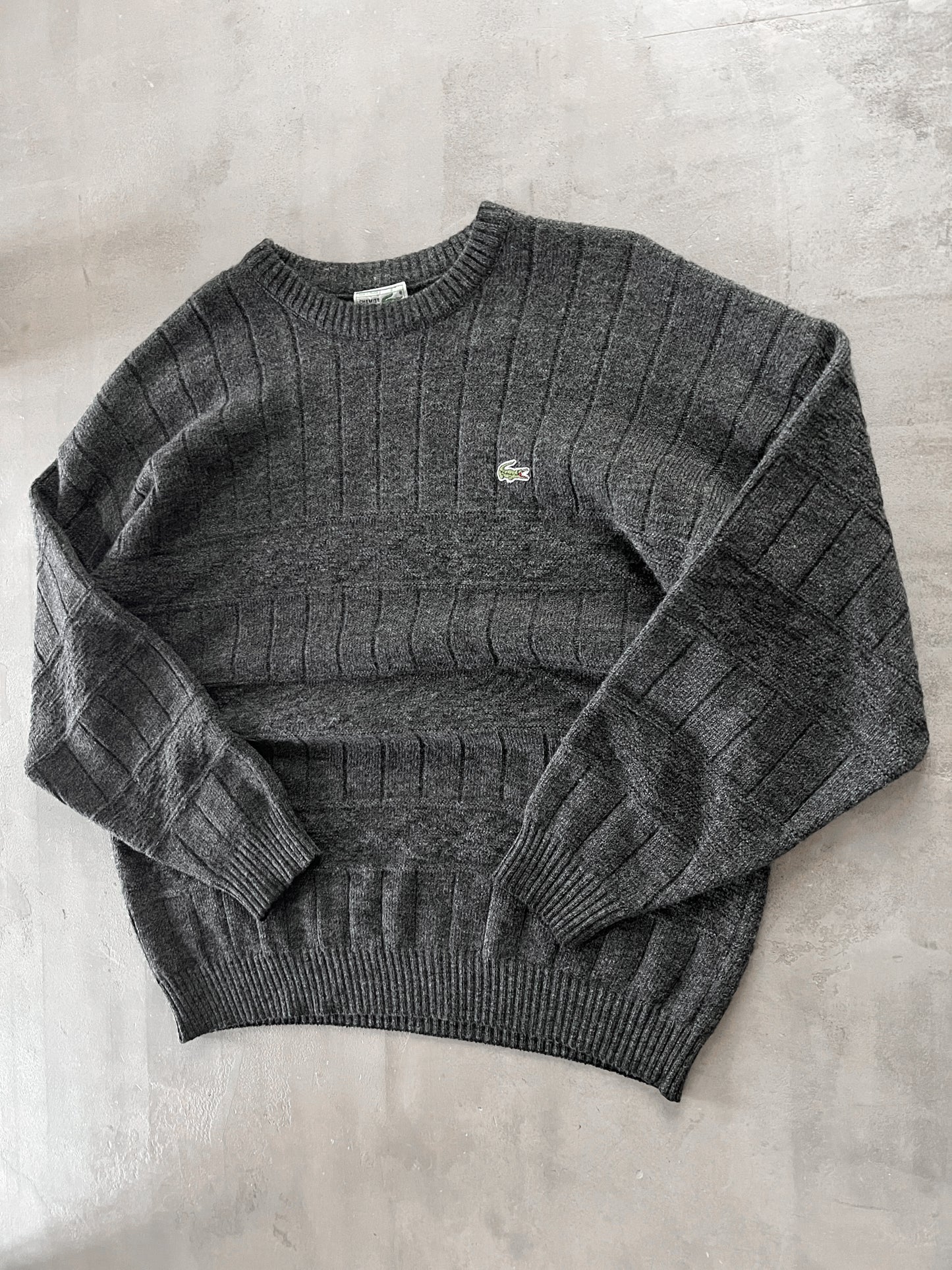 GREY LACOSTE KNIT - 2000S - XL/L
