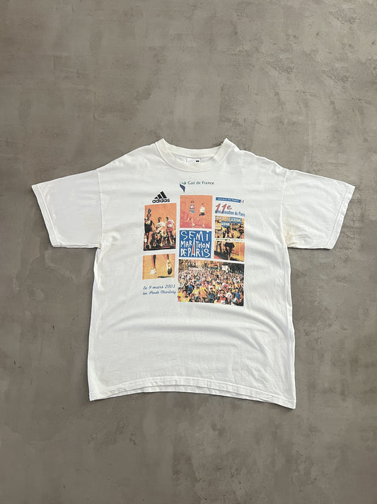 WHITE PARIS MARATHON TEE - 2003 - L