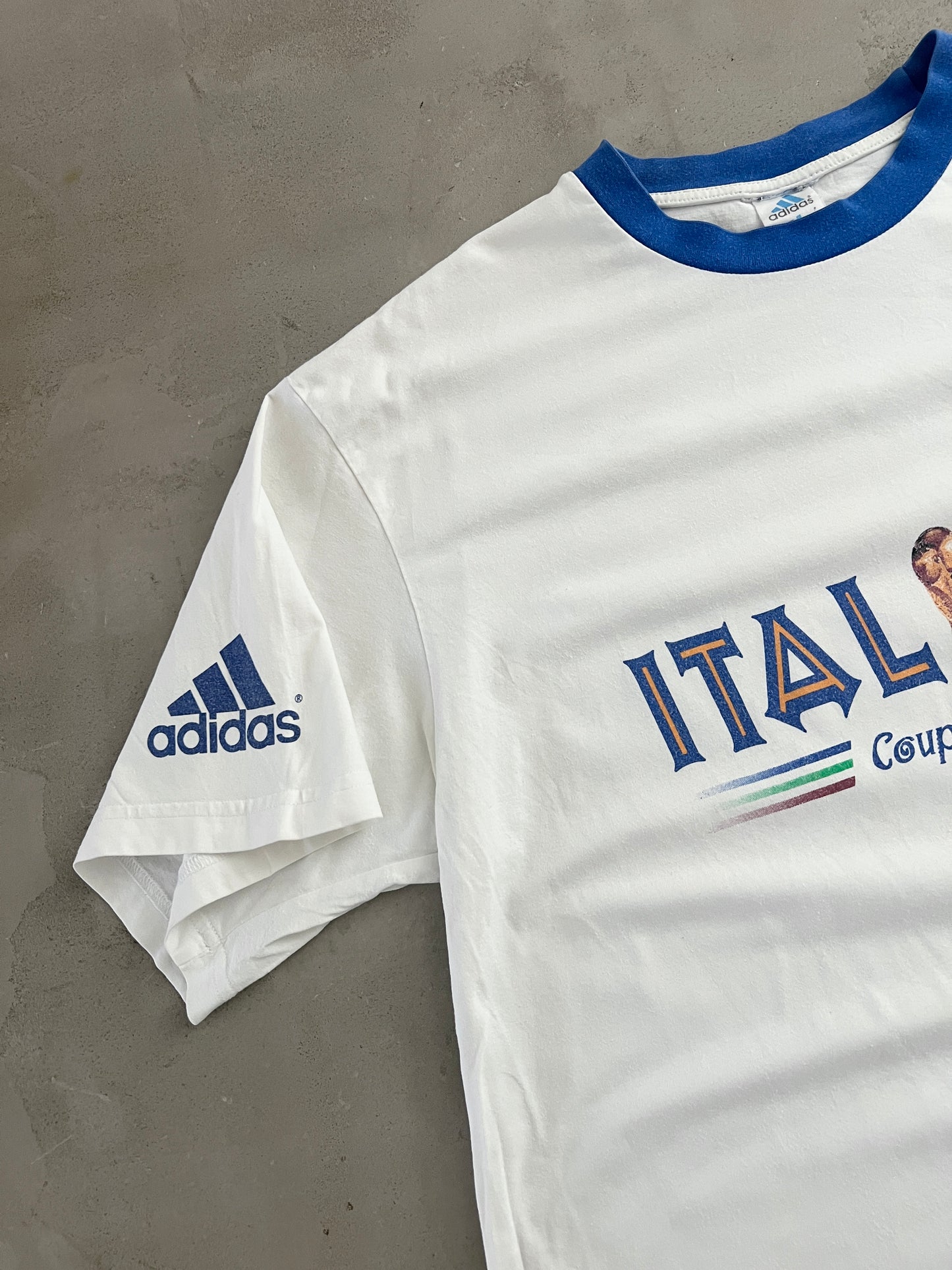 WHITE ITALY WORLD CUP TEE - 1998 - XL/L