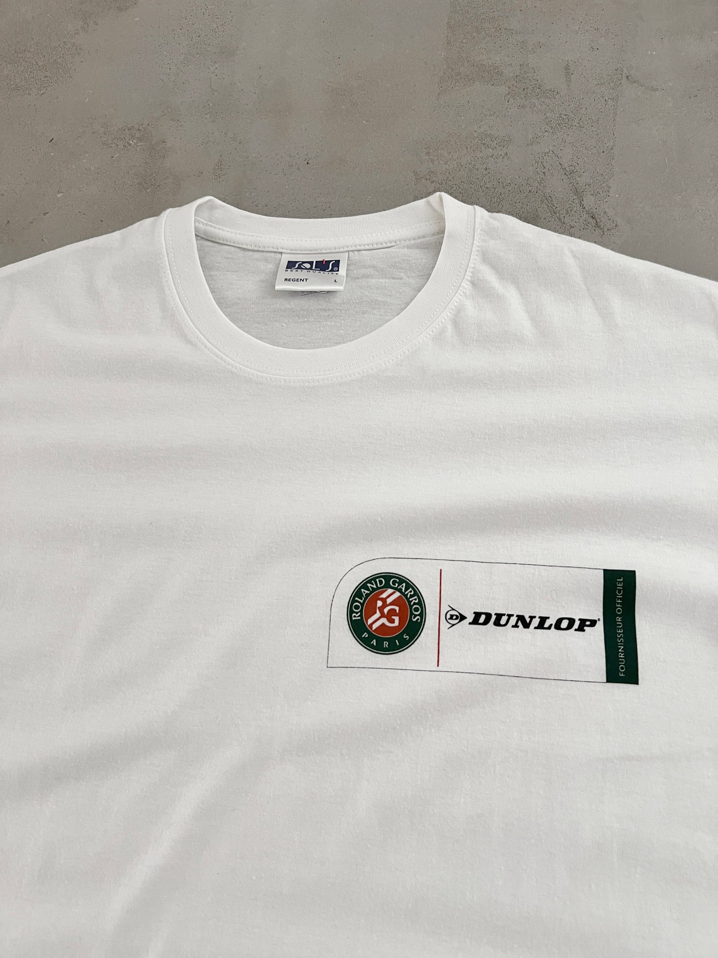WHITE FRENCH OPEN TENNIS TEE - 2000S - L/XL