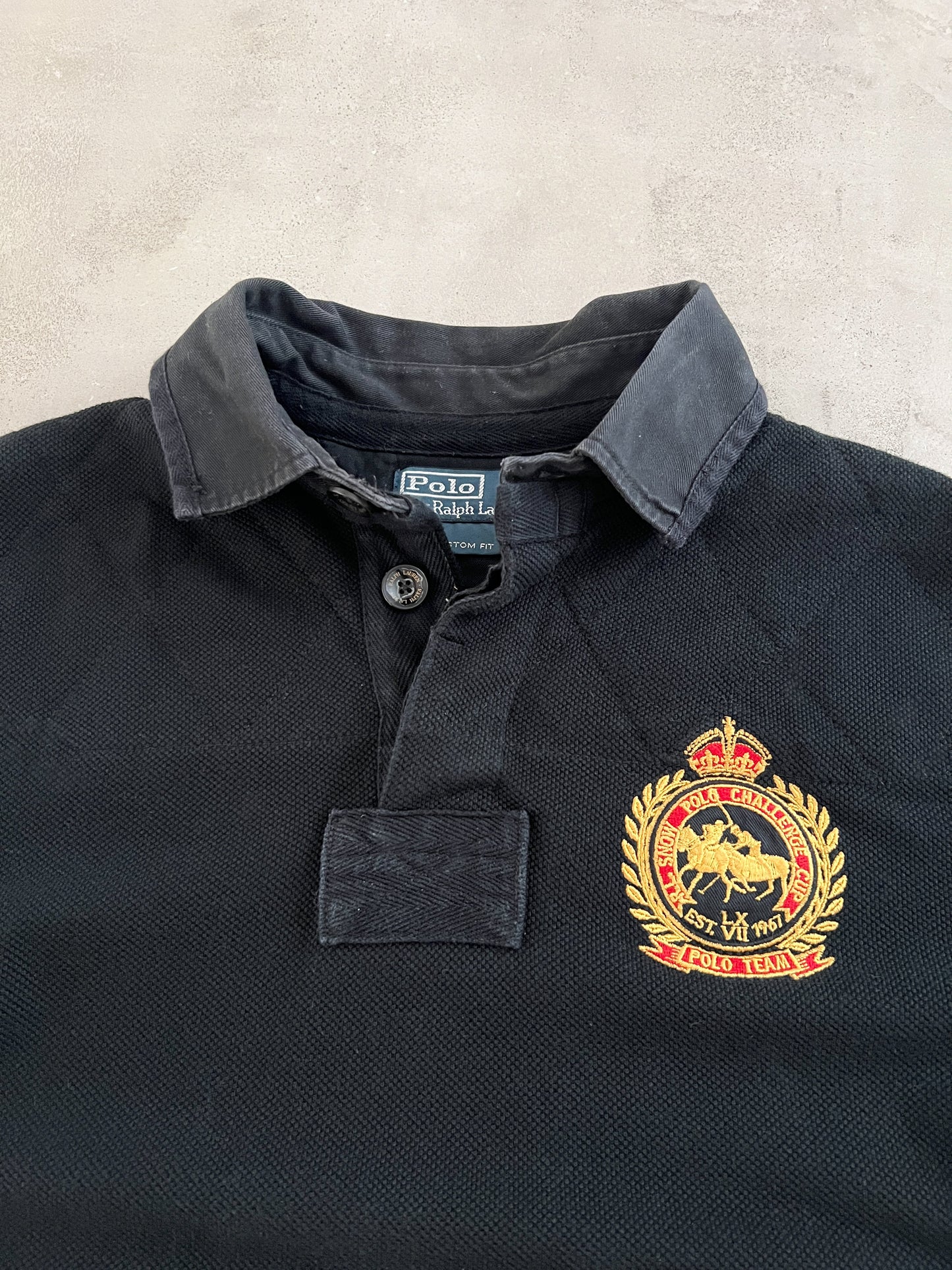 BLACK POLO RALPH LAUREN LONGSLEEVE - 2000S - M