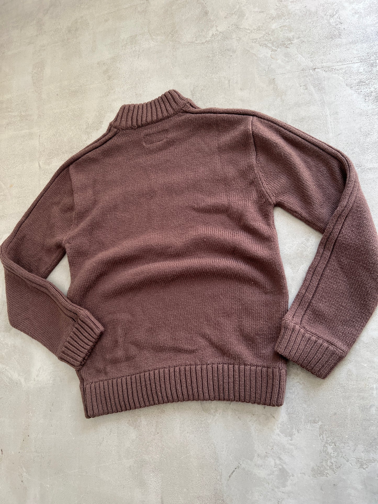 MOCHA OAKLEY KNIT SWEATER - 1990S - S