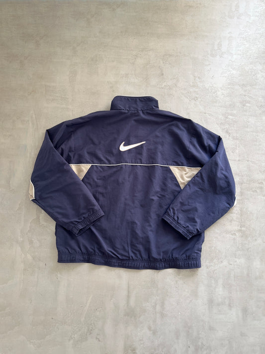 NAVY/BEIGE NIKE TRACK JACKET - 2000S - XL