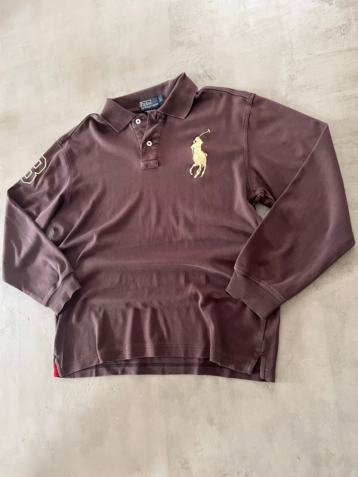 MOCHA POLO RALPH LAUREN LONGSLEEVE - 2000S - M