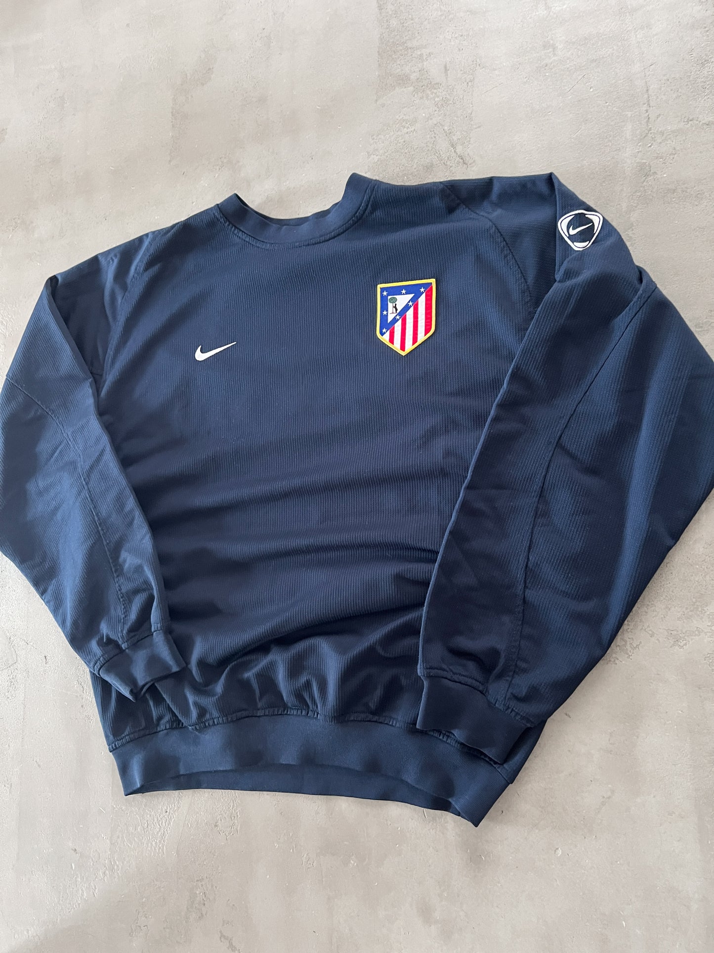 NAVY ATHLETICO MADRID NIKE SWEATER - 2000S - L