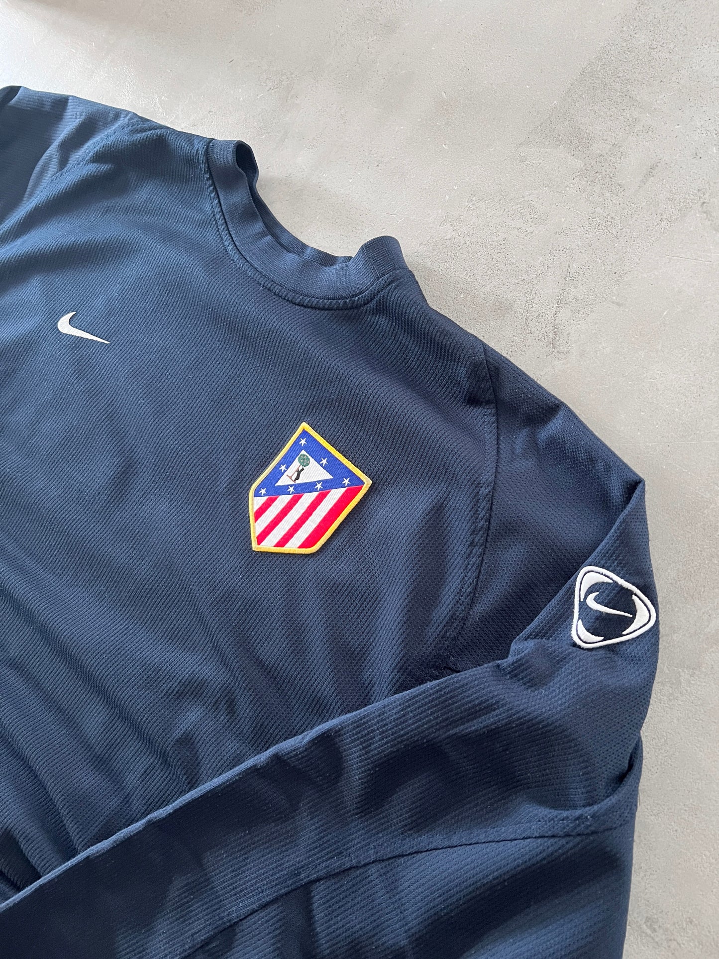 NAVY ATHLETICO MADRID NIKE SWEATER - 2000S - L