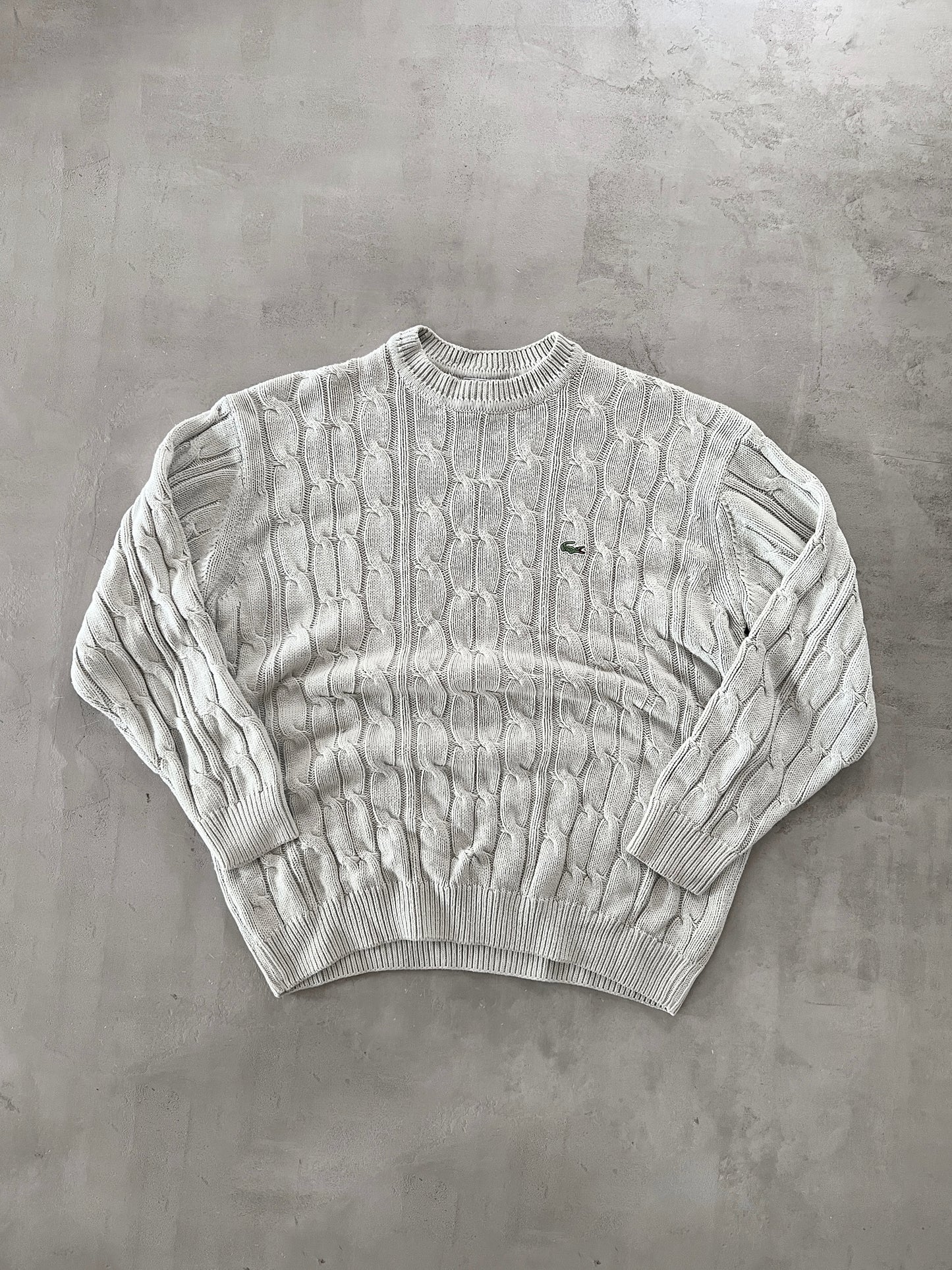 CREME LACOSTE KNIT SWEATER - 2000S - XL