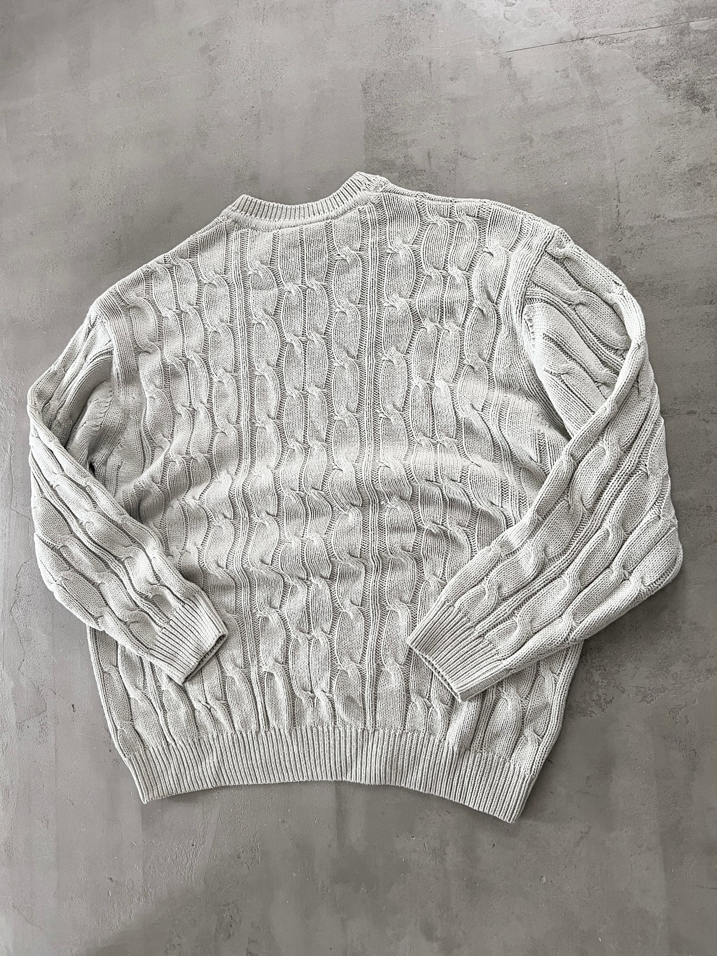 CREME LACOSTE KNIT SWEATER - 2000S - XL