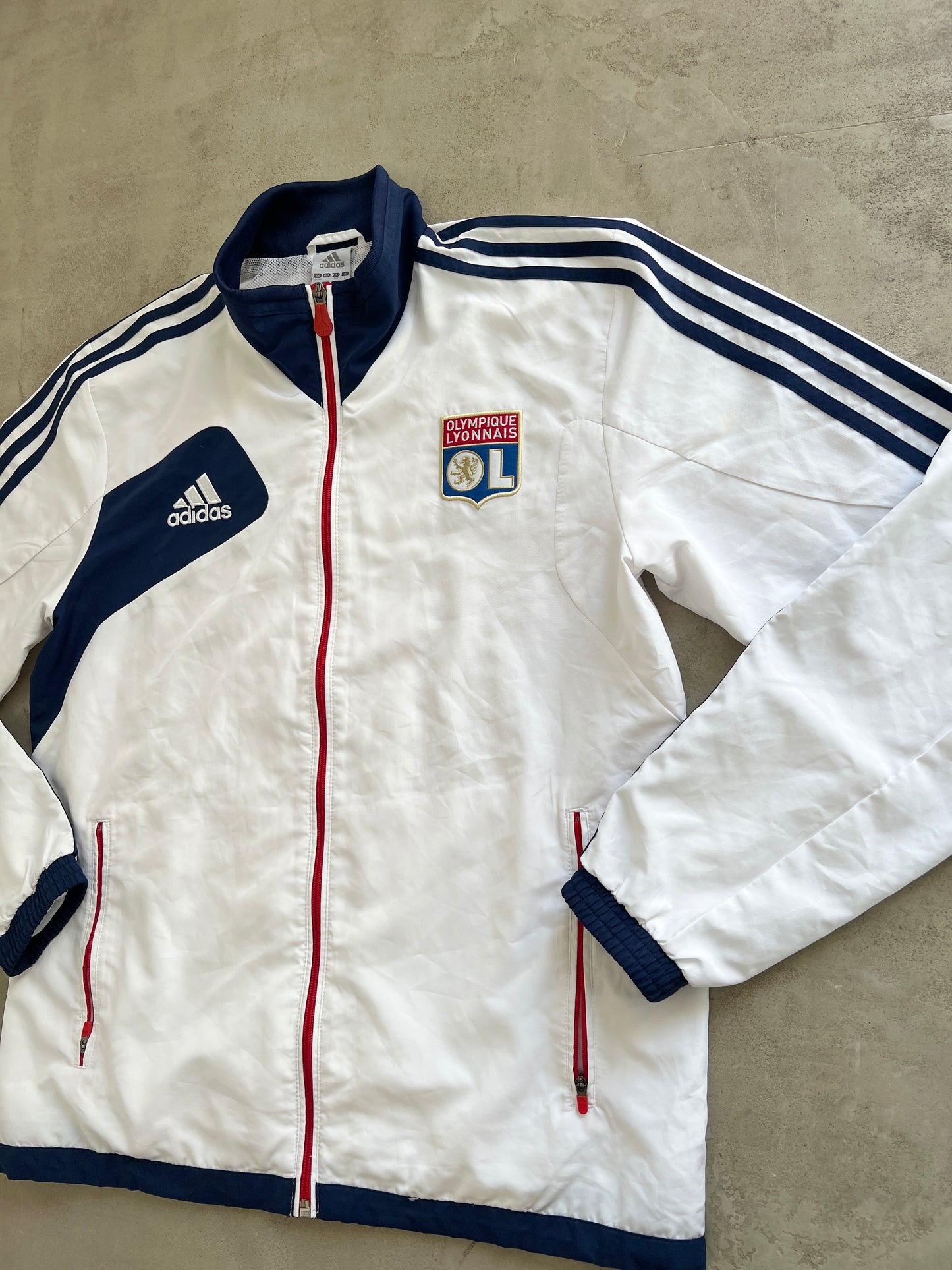 WHITE OLYMPIQUE LYON TRACK JACKET - 2000S - L