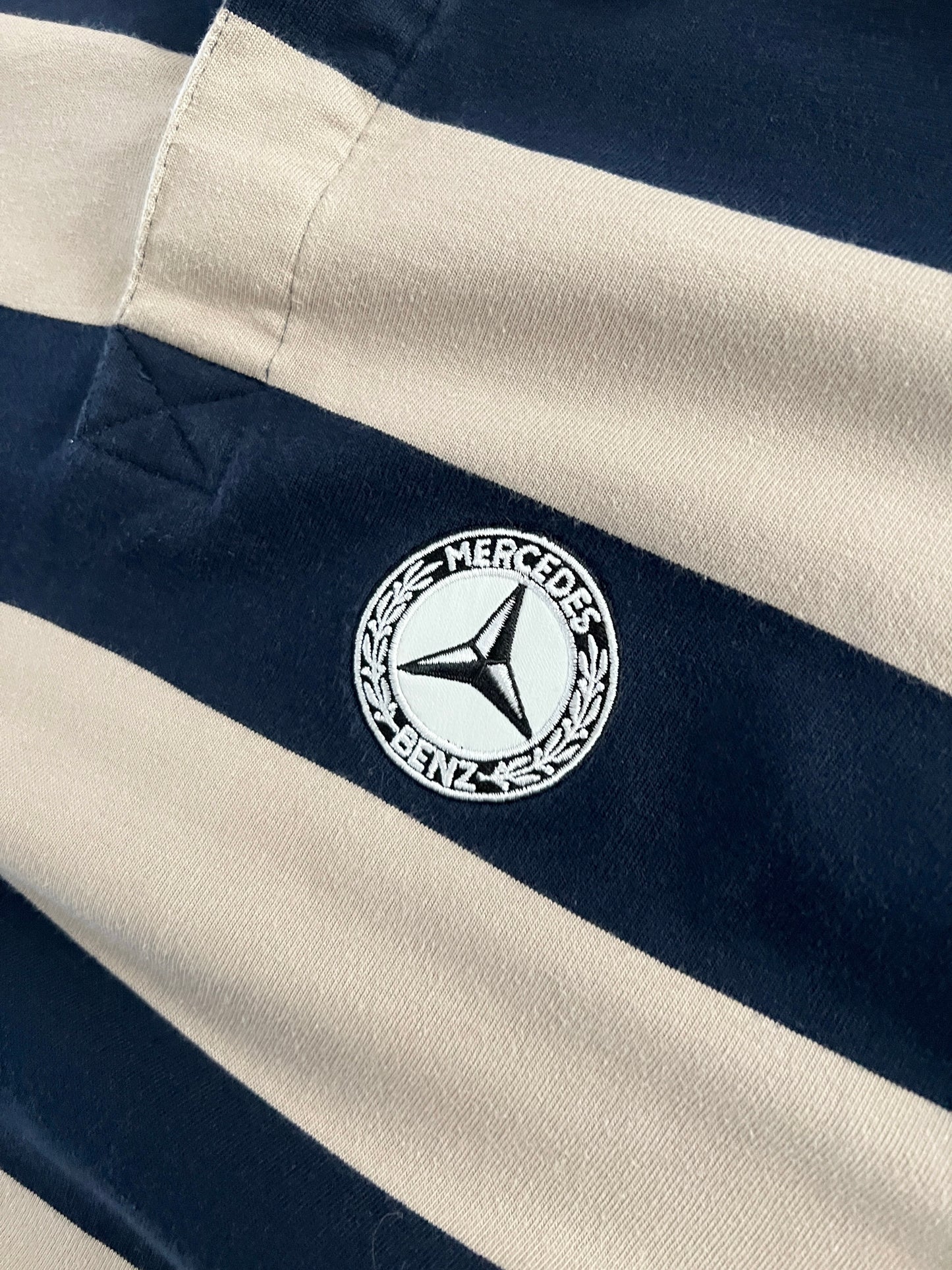 NAVY/CREME MERCEDES BENZ LONGSLEEVE - 2000S - XL