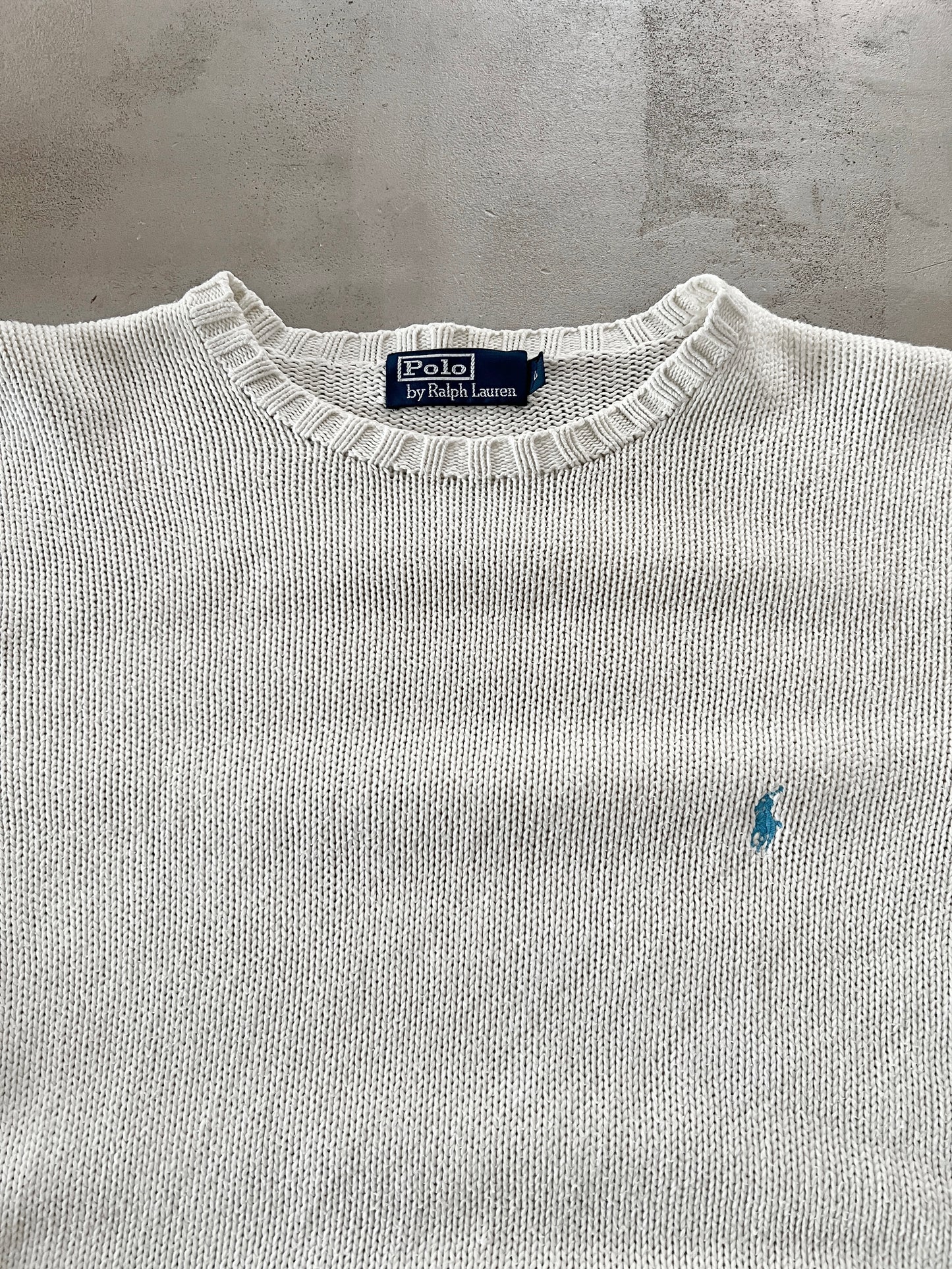 CREME POLO RALPH LAUREN KNIT SWEATER - 2000S - L/XL