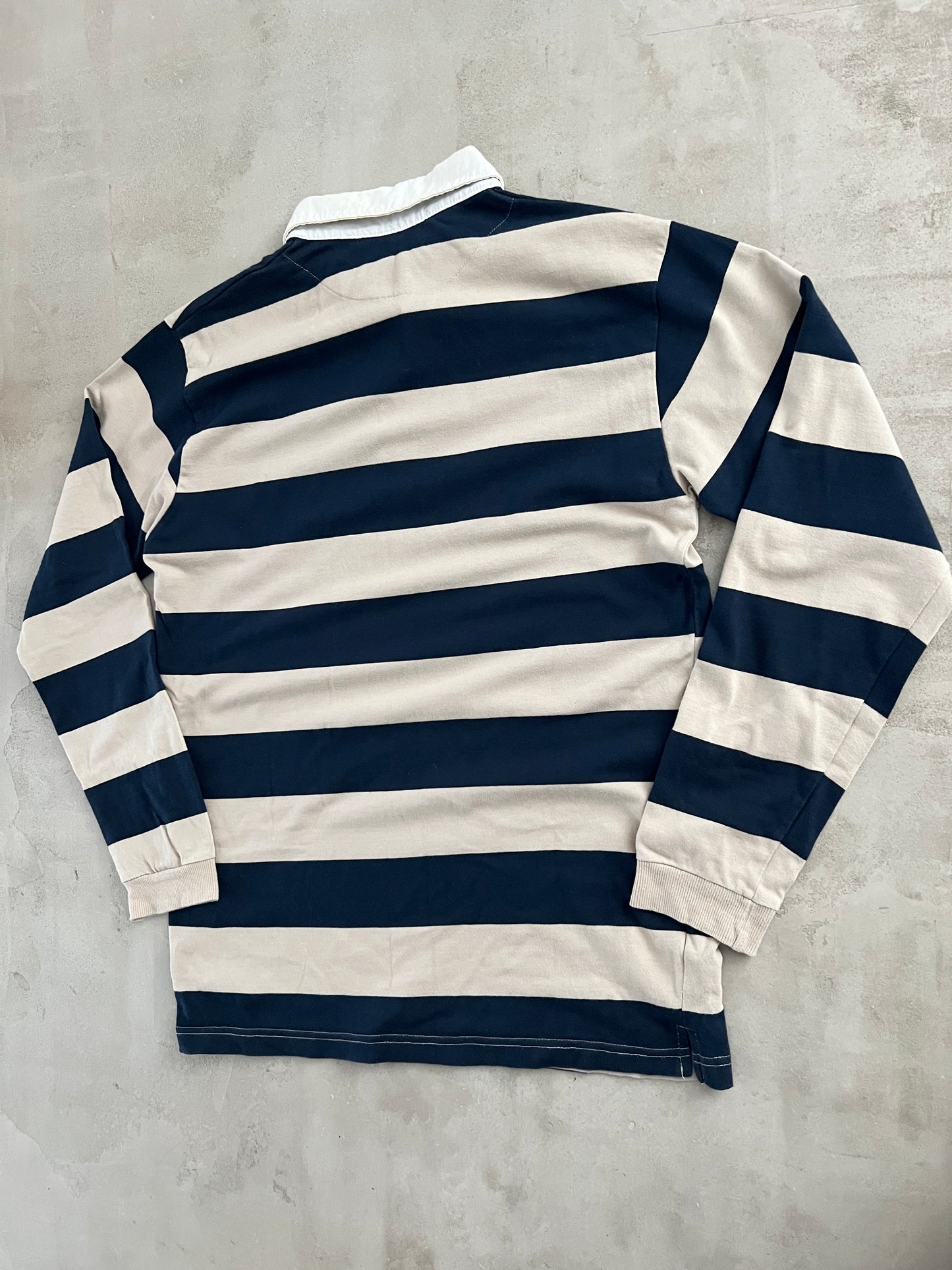 NAVY/CREME MERCEDES BENZ LONGSLEEVE - 2000S - XL