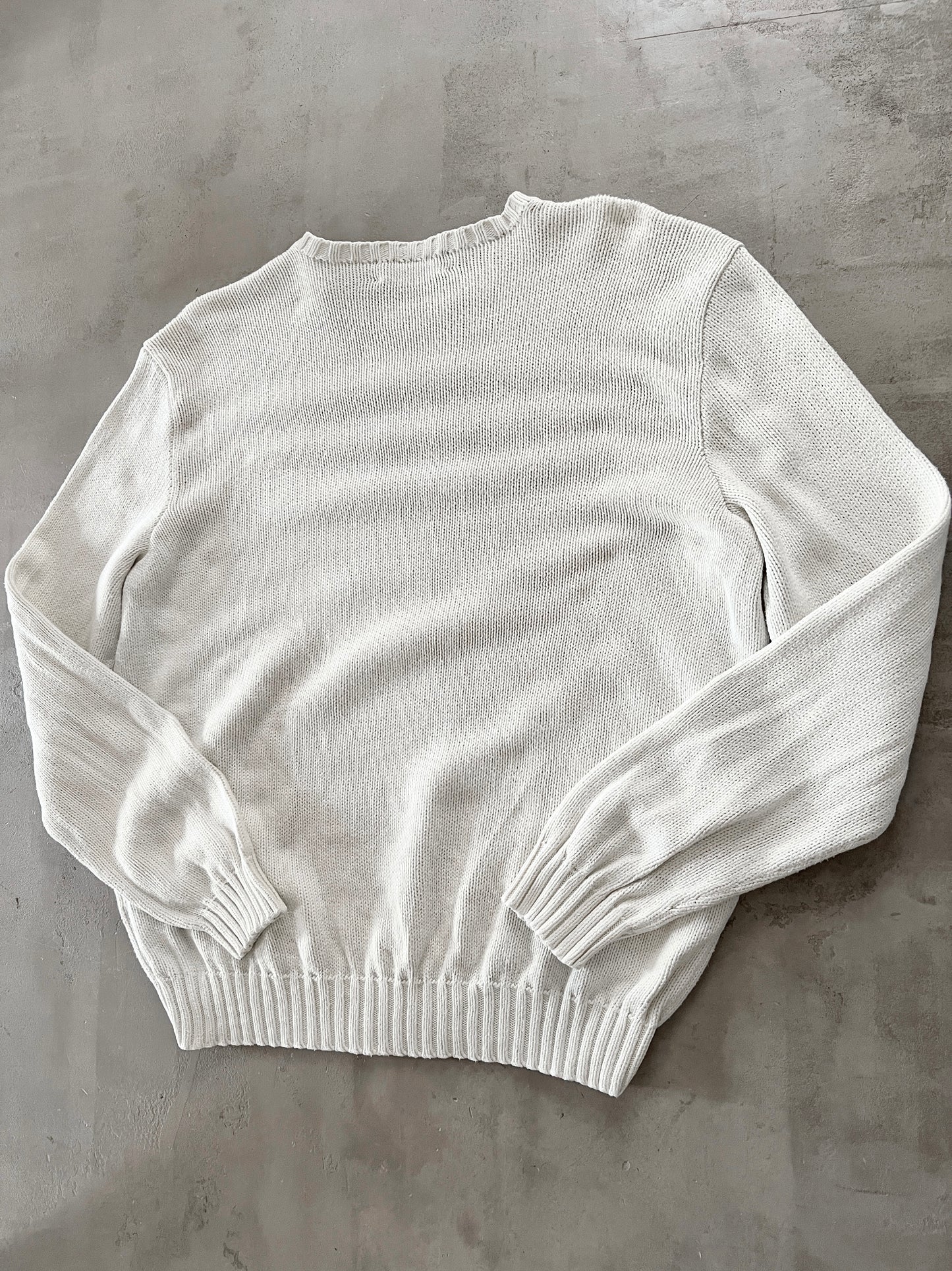 CREME POLO RALPH LAUREN KNIT SWEATER - 2000S - L/XL