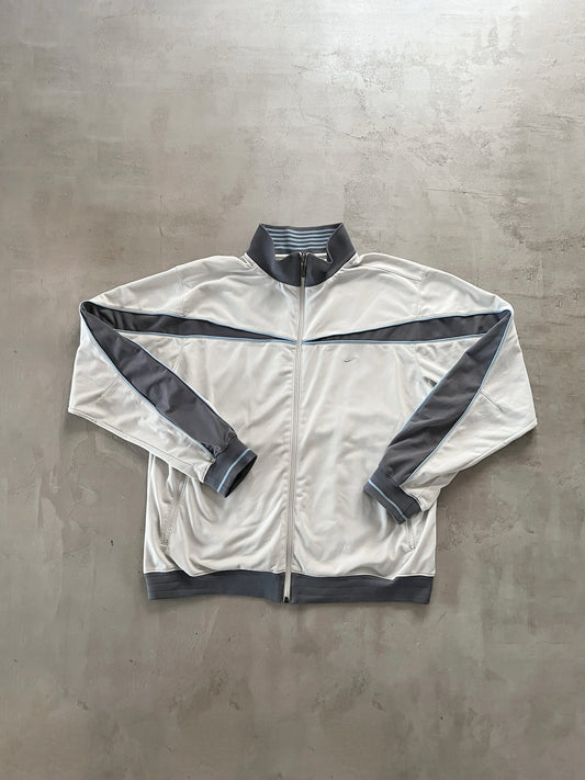 GREY/BABY BLUE NIKE TRACK JACKET - 2000S - L/XL