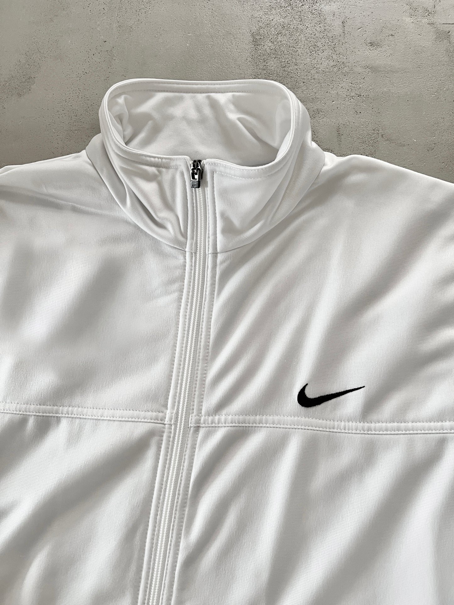 WHITE NIKE TRACK JACKET - 1990S - L