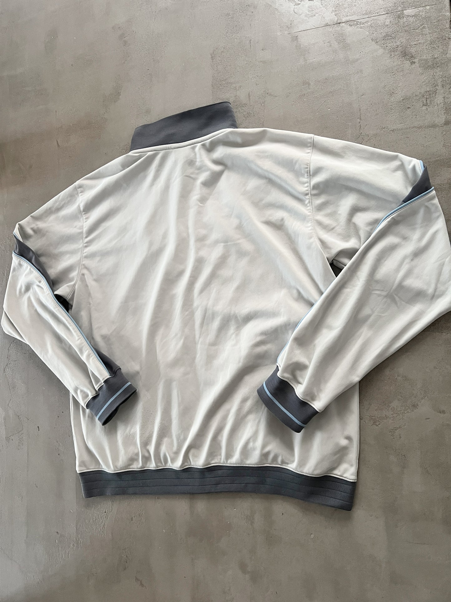 GREY/BABY BLUE NIKE TRACK JACKET - 2000S - L/XL