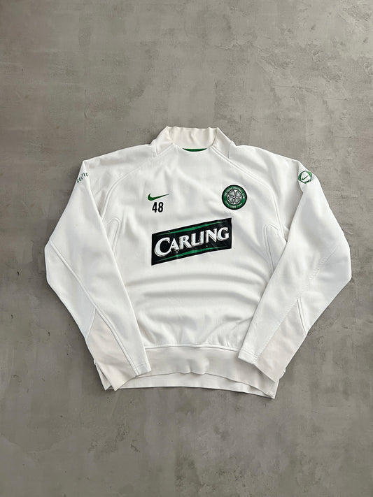 WHITE CELTIC GLASGOW NIKE SWEATER - 2000S - L