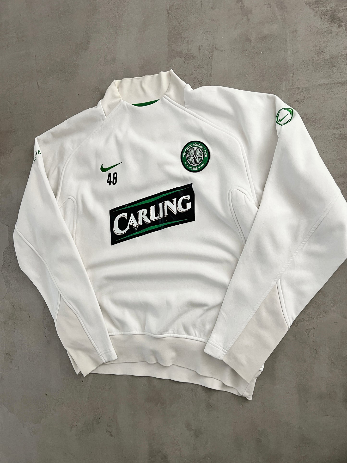 WHITE CELTIC GLASGOW NIKE SWEATER - 2000S - L