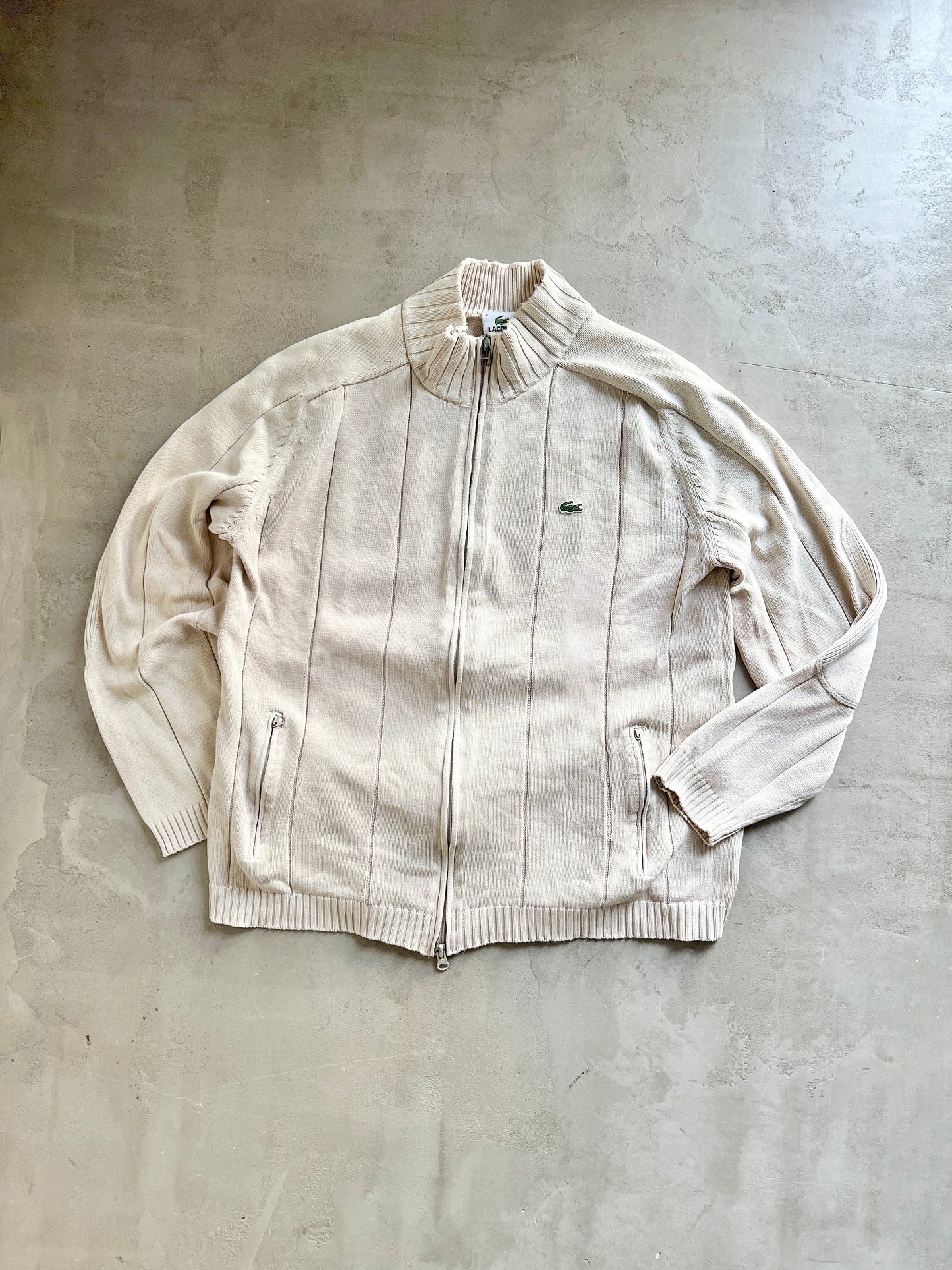 CREME LACOSTE KNIT JACKET - 2000S - M/L