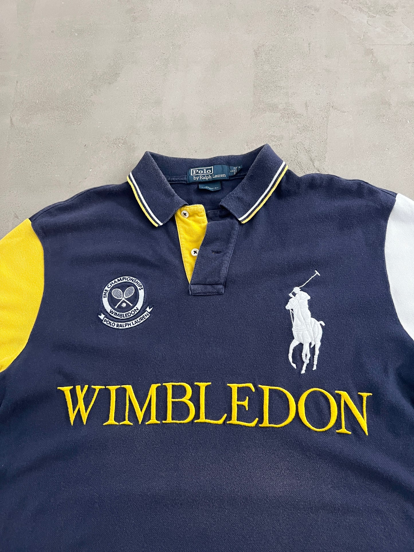 NAVY RALPH LAUREN WIMBLEDON POLO - 2000S - L