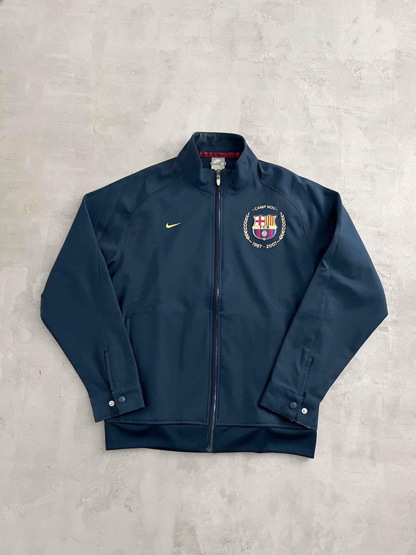 NAVY FC BARCELONA NIKE TRACK JACKET - 2000S - M/L