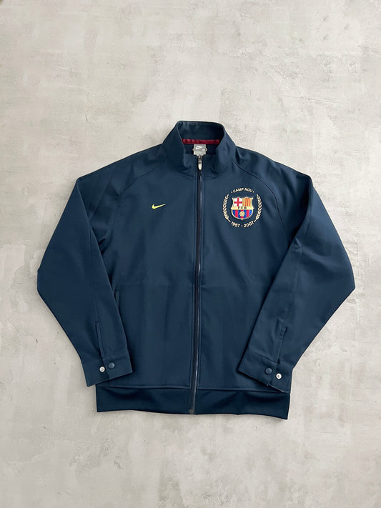 NAVY FC BARCELONA NIKE TRACK JACKET - 2000S - M/L