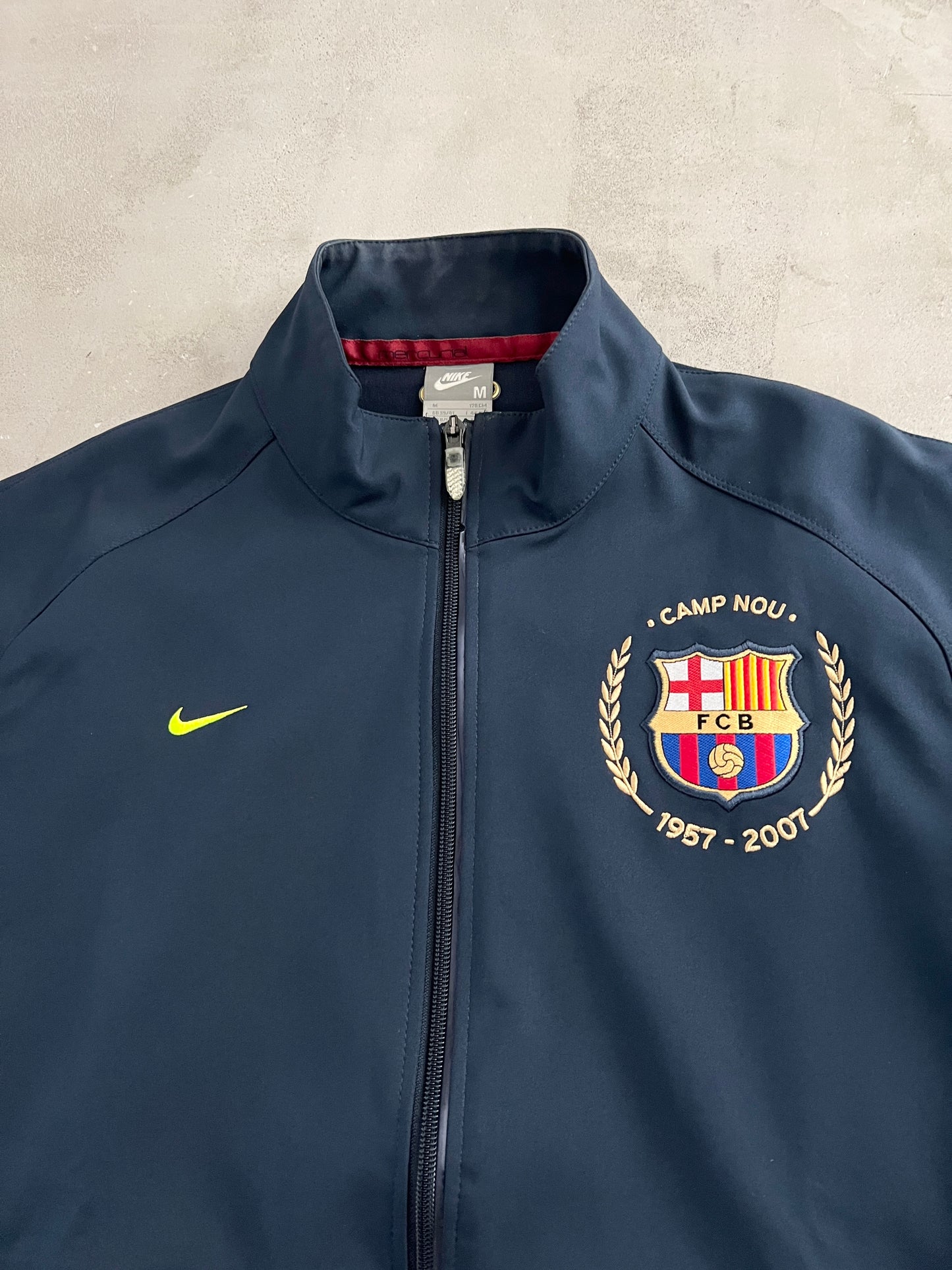 NAVY FC BARCELONA NIKE TRACK JACKET - 2000S - M/L