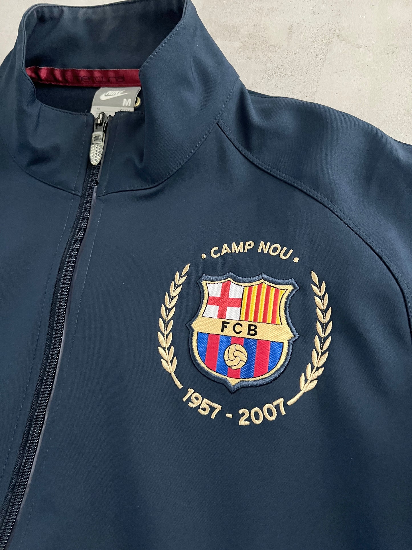 NAVY FC BARCELONA NIKE TRACK JACKET - 2000S - M/L