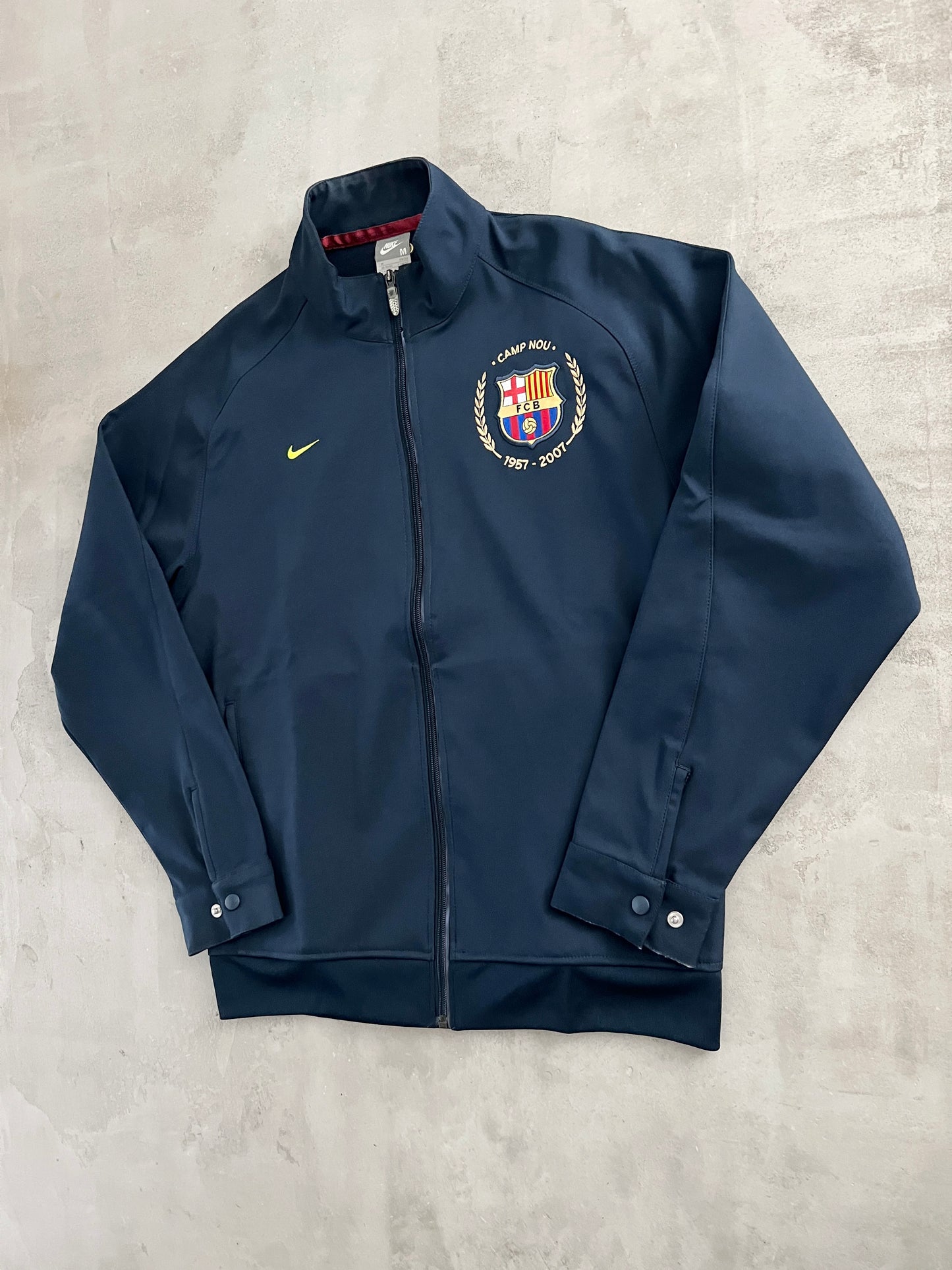 NAVY FC BARCELONA NIKE TRACK JACKET - 2000S - M/L
