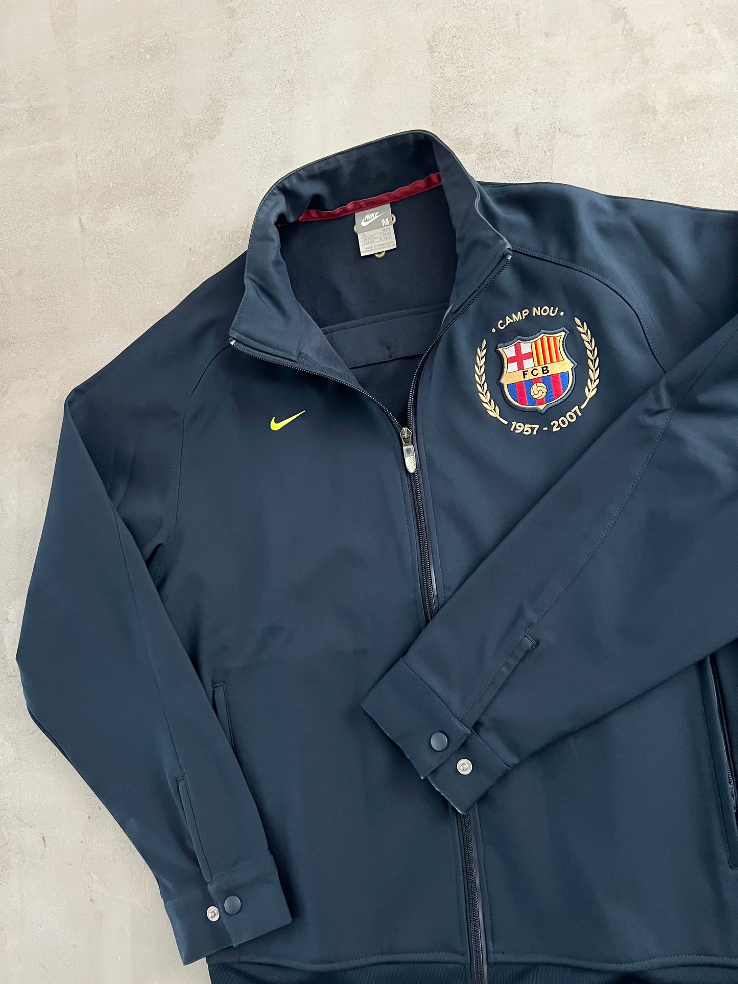 NAVY FC BARCELONA NIKE TRACK JACKET - 2000S - M/L