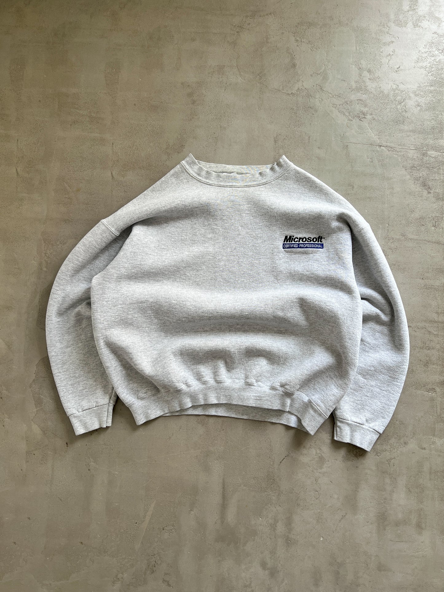 GREY MICROSOFT PROMO SWEATER - 1990S - M