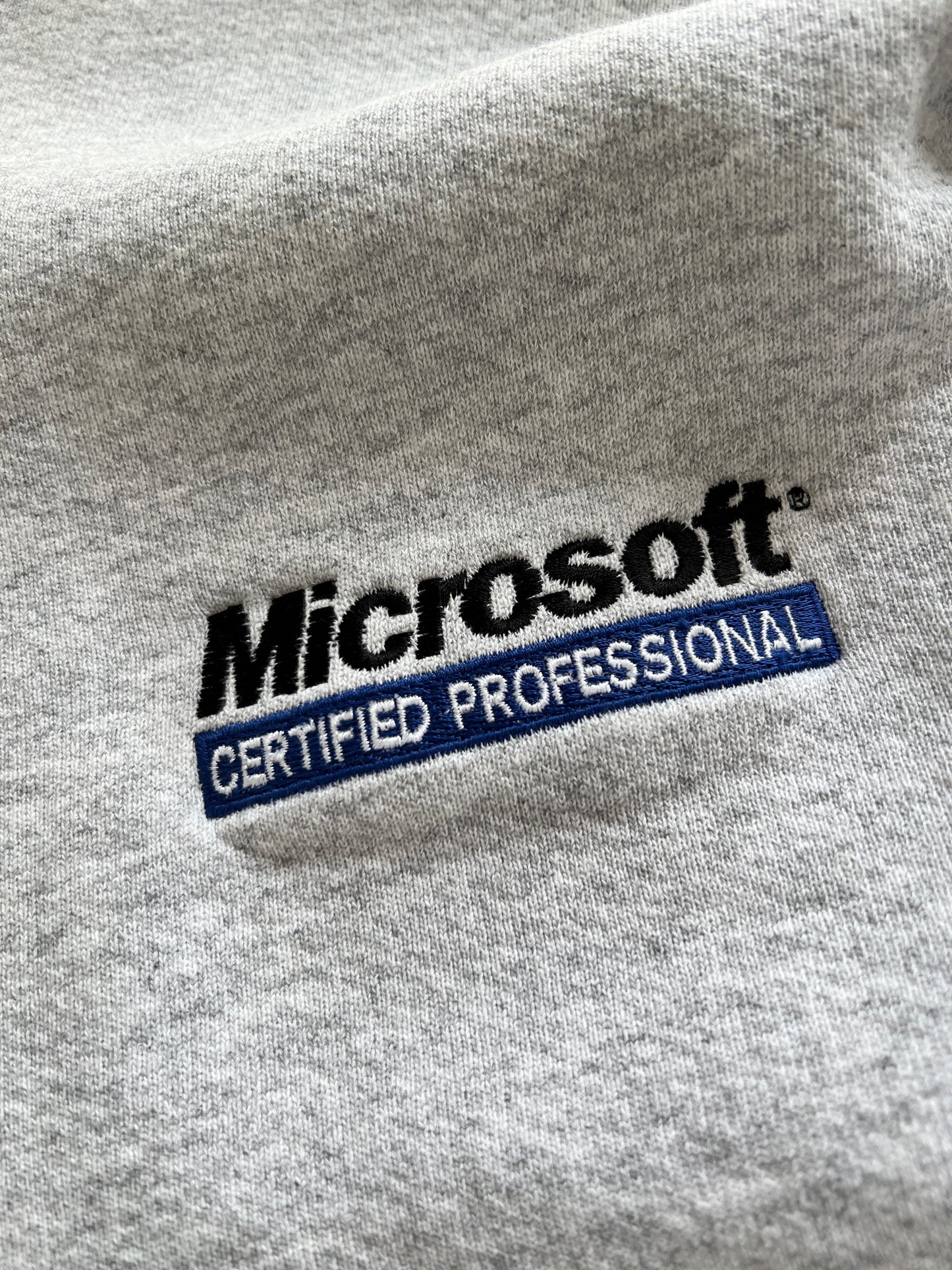 GREY MICROSOFT PROMO SWEATER - 1990S - M