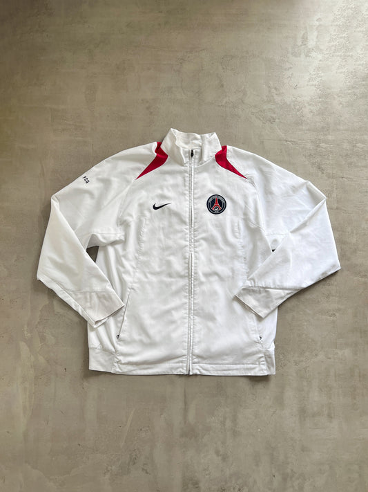 WHITE/RED PSG NIKE TRACK JACKET - 2000S - L