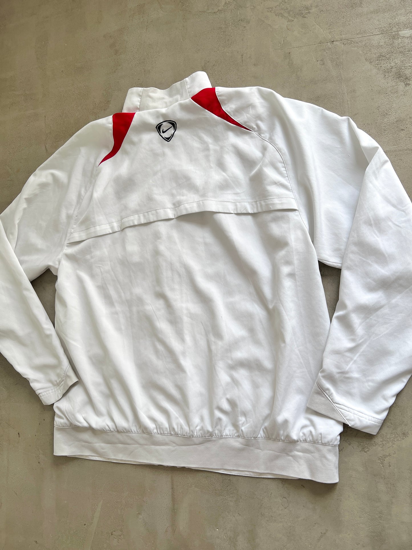 WHITE/RED PSG NIKE TRACK JACKET - 2000S - L
