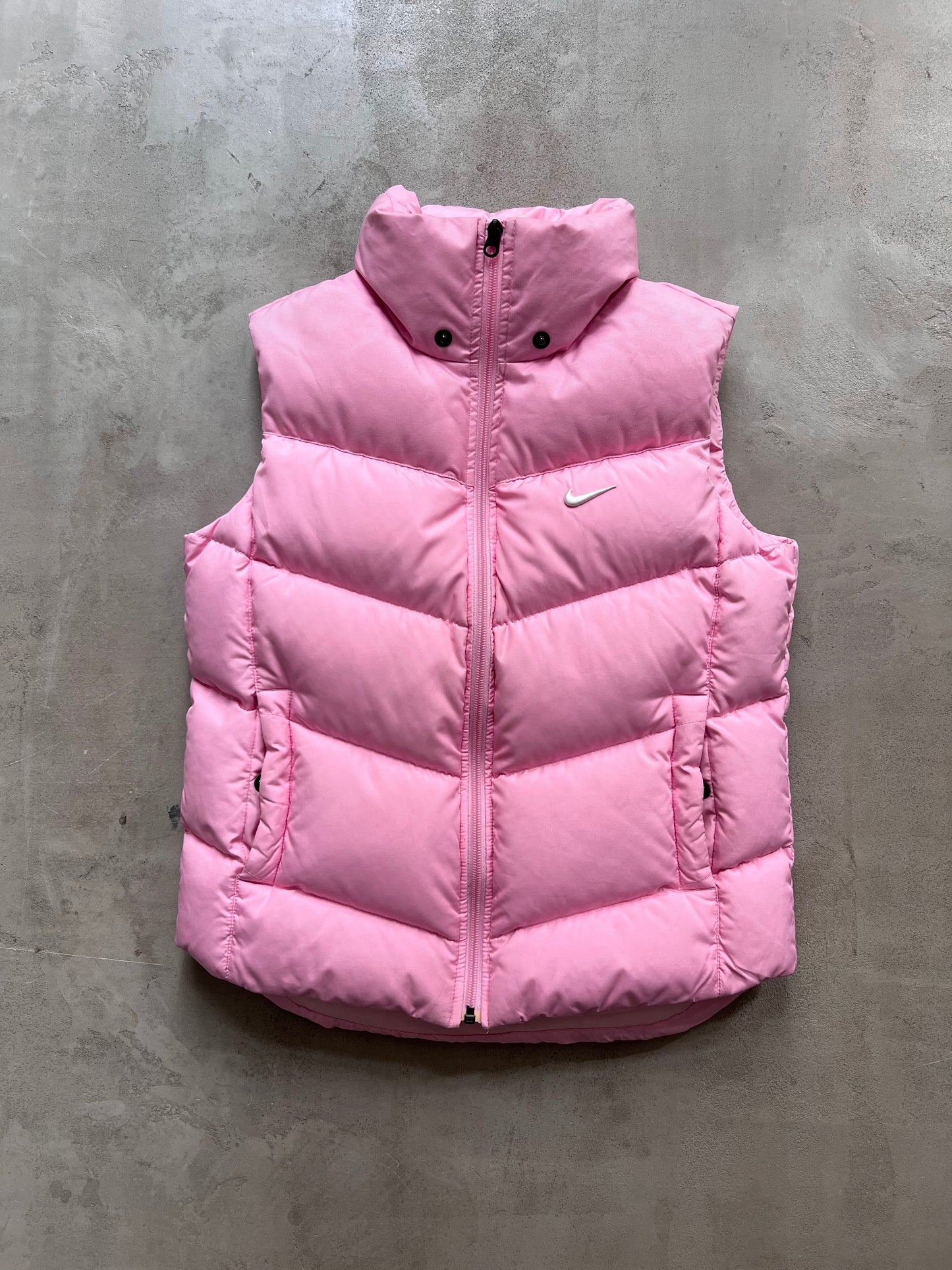 PINK NIKE PUFFER VEST - 2000S - WOMENS XL
