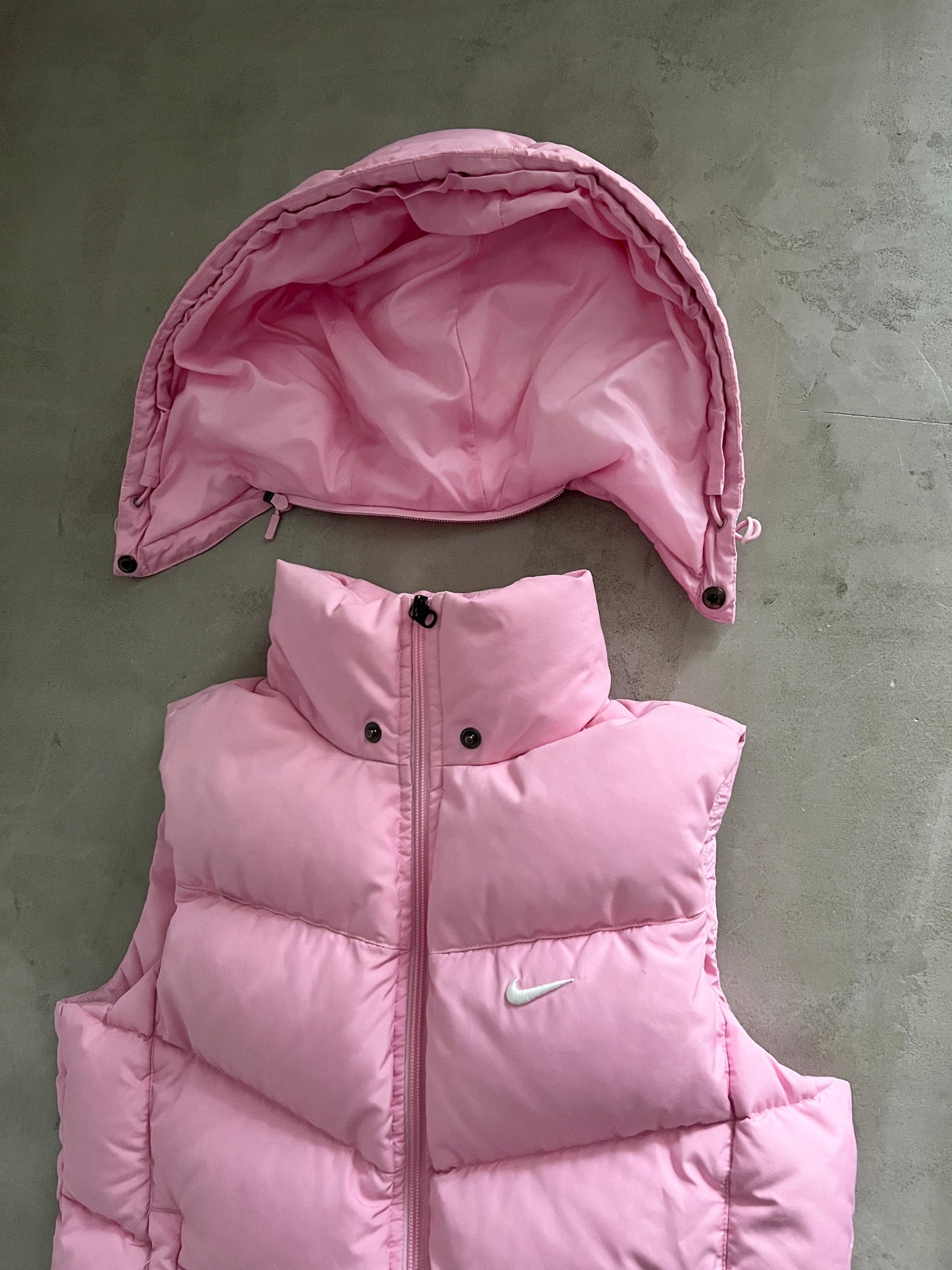 PINK NIKE PUFFER VEST - 2000S - WOMENS XL